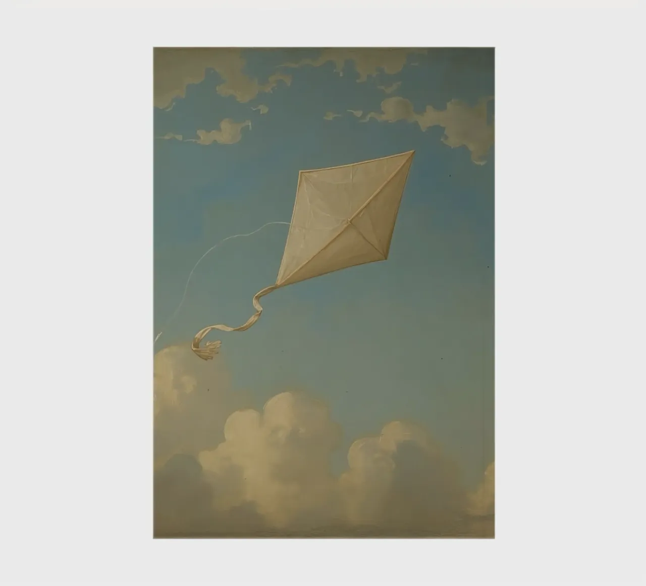 Un cerf-volant de haut vol danse parmi les nuages dans un ciel bleu clair carnet de notes de DesignDoodle