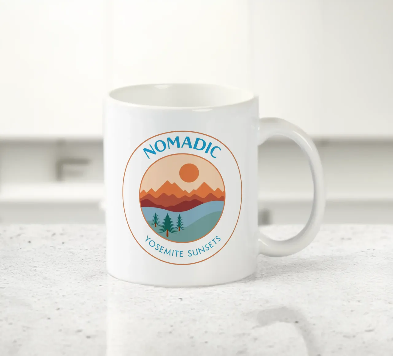 Yosemite Sunsets - Nomadic Badge keramische mok van pierosvisuals