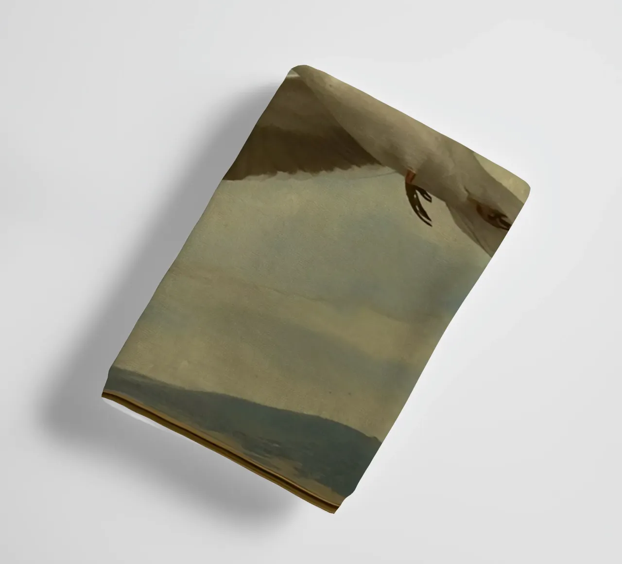 Two seagulls in mid-flight against a backdrop of clouds towel by DesignDoodle
