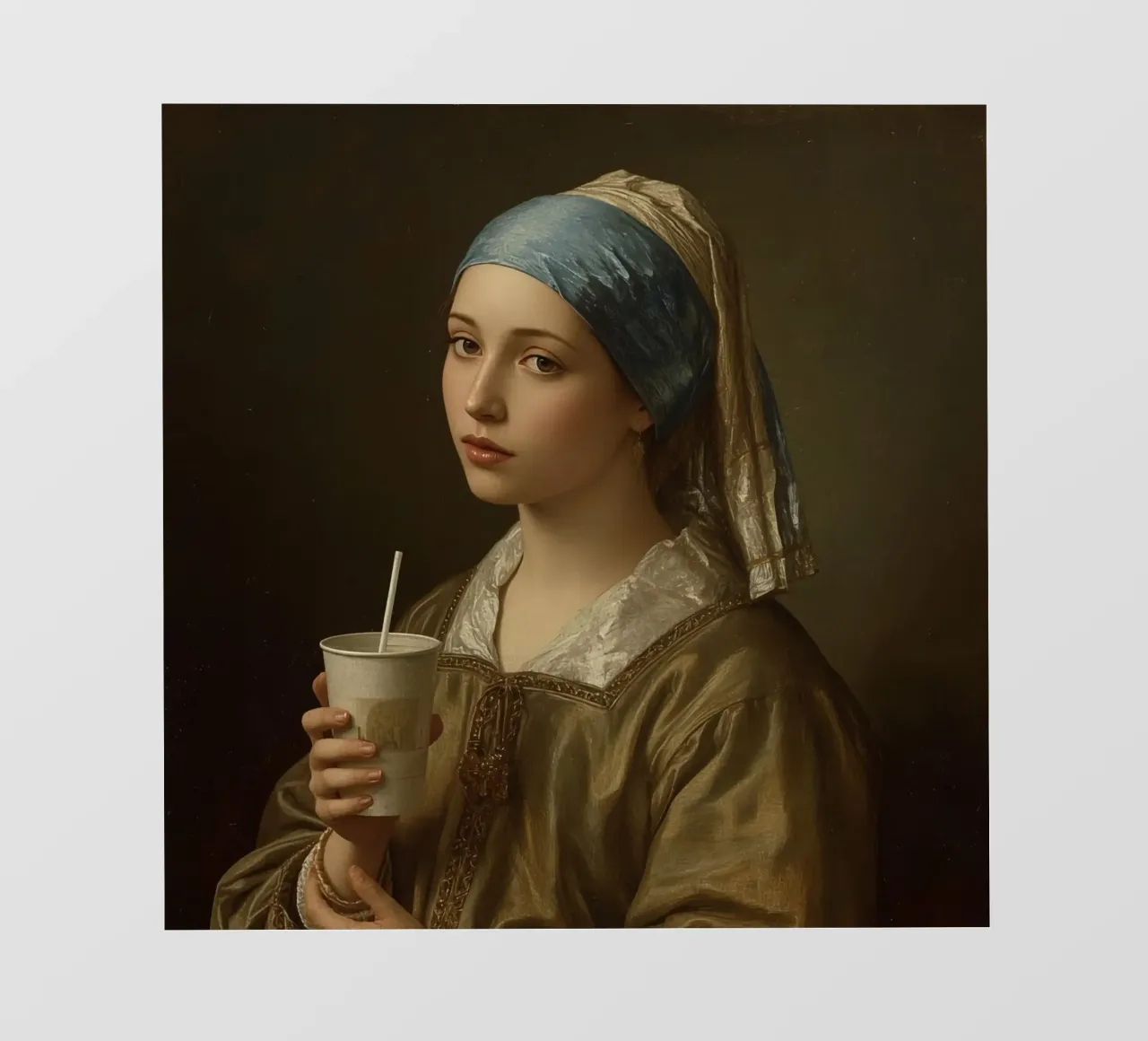 Giovane donna in abiti storici con in mano un drink pellicola backlit da DesignDoodle