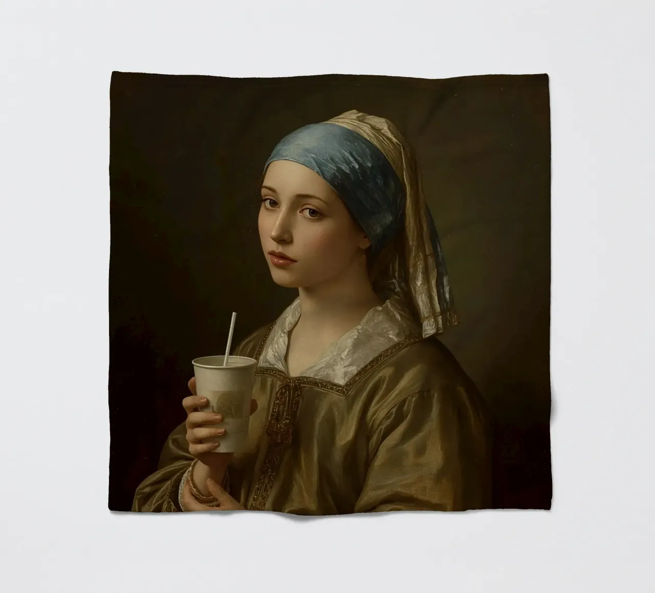 Giovane donna in abiti storici con in mano un drink coperta in pile da DesignDoodle