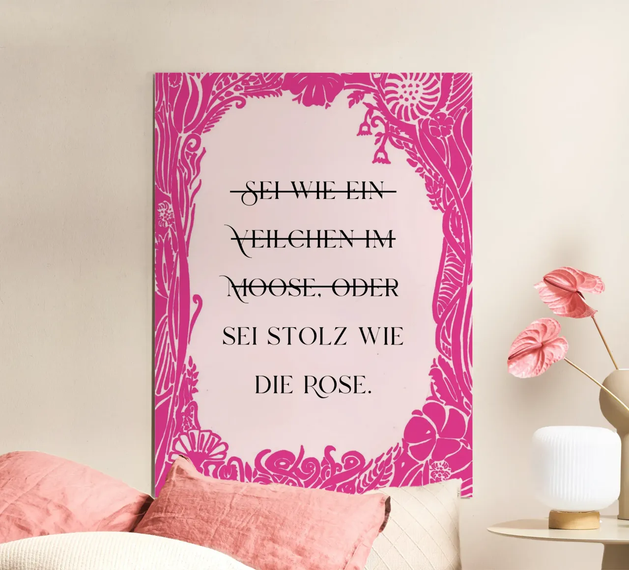 Siate orgogliosi come la rosa poster con telaio in plastica da PaperLine Art