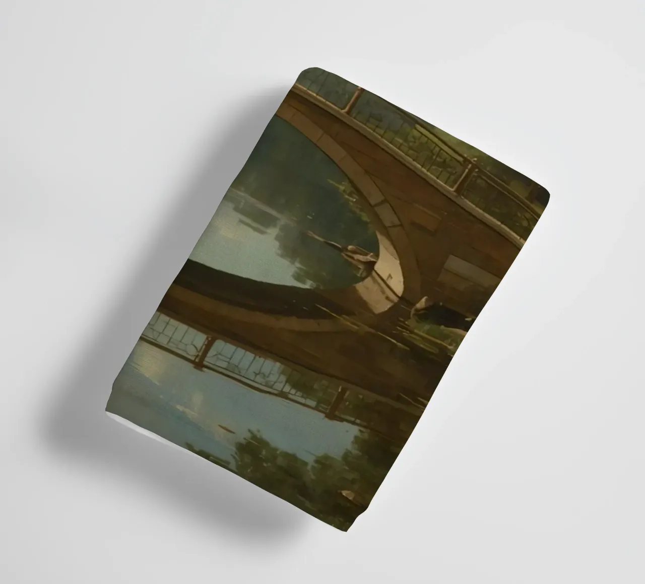 Elegant stone bridge over a calm lake surrounded by lush towel by DesignDoodle