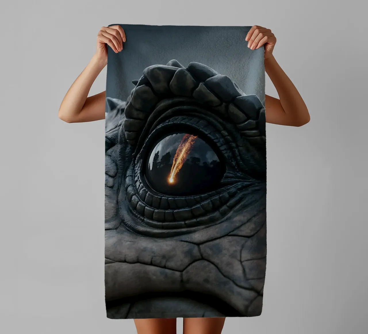 A dinosaur's view of the apocalypse towel by Plain Thoughts