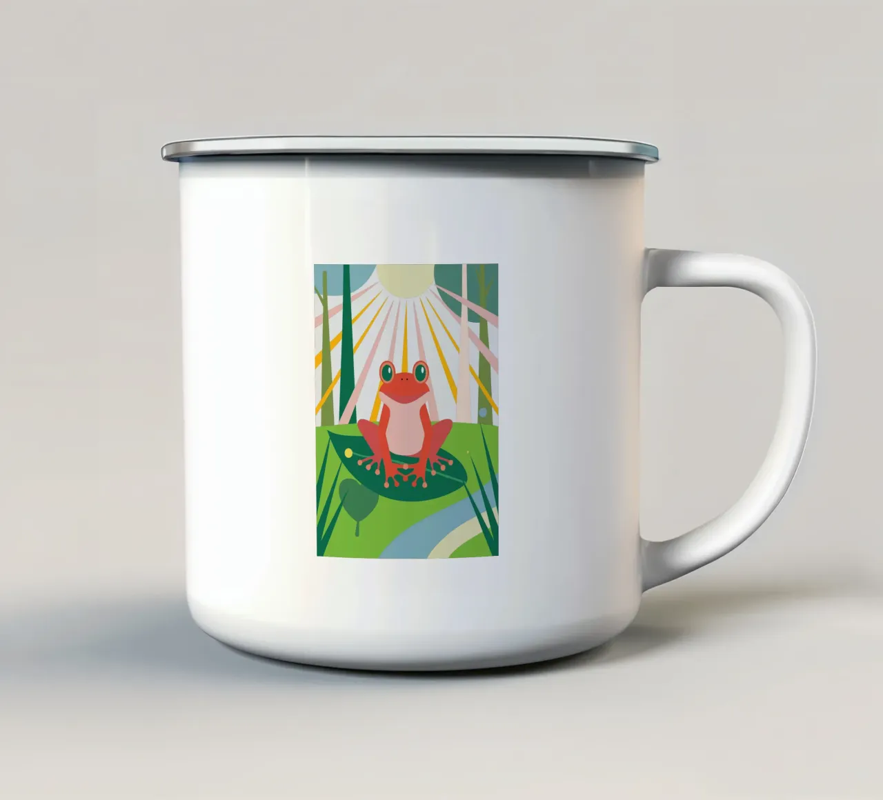 Rana sulla foglia tazza in smalto da CUTE ANIMALS
