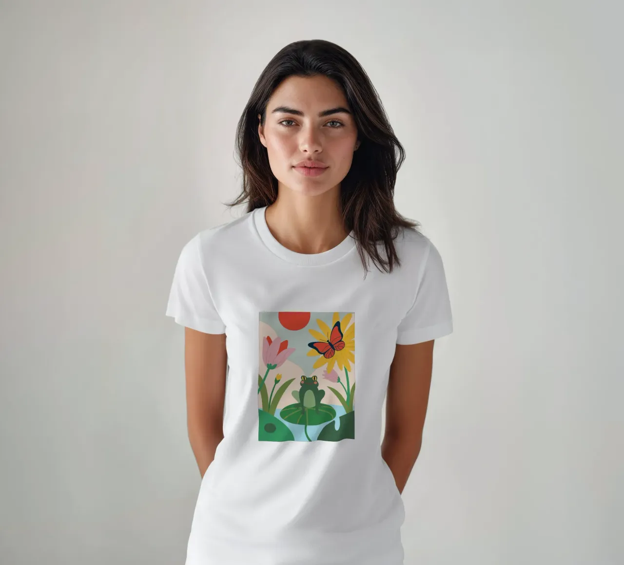 Rana e farfalla t-shirt da CUTE ANIMALS