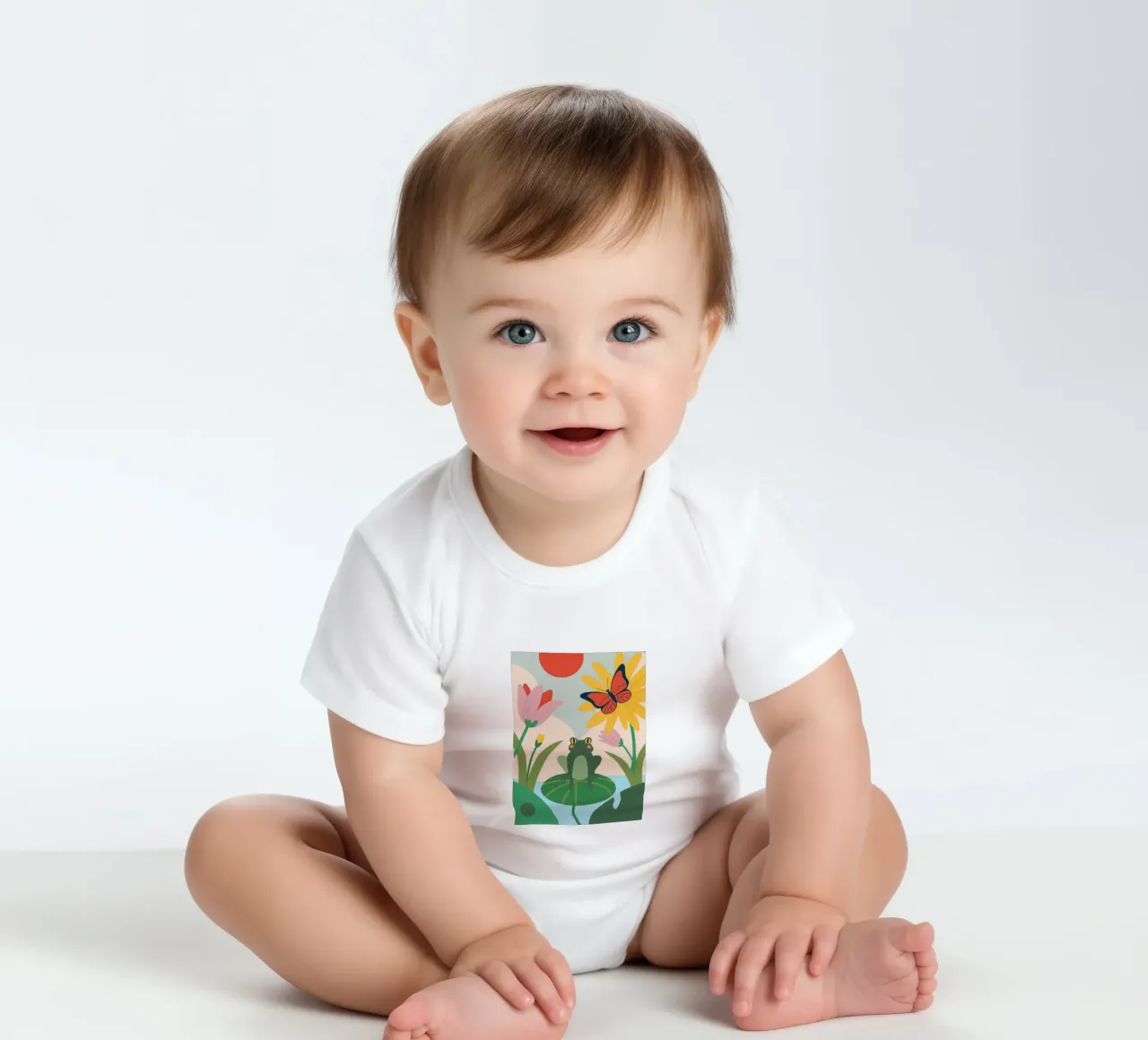 Rana e farfalla body neonato maniche corte da CUTE ANIMALS