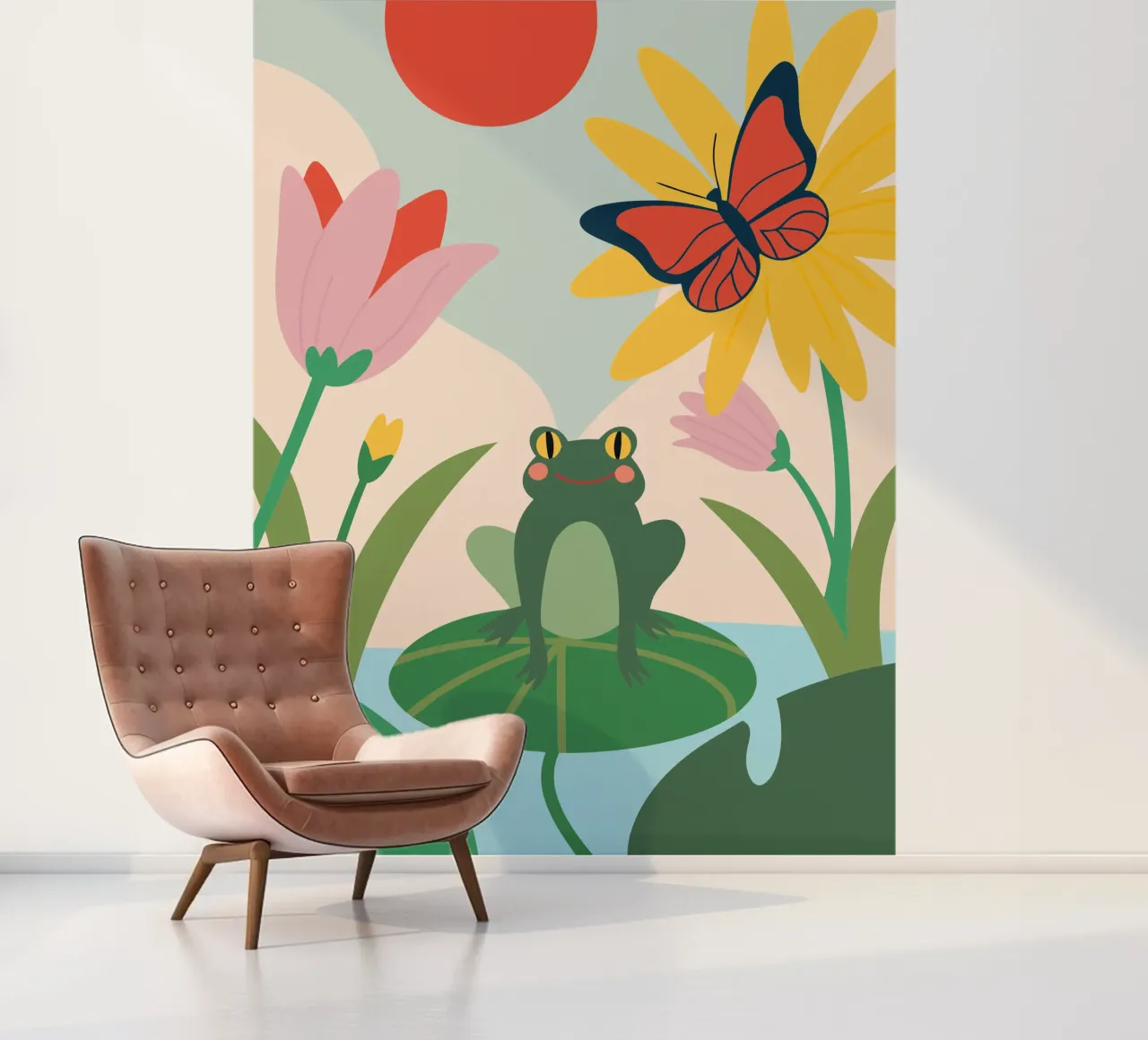 Frosch und Schmetterling Fototapete von CUTE ANIMALS