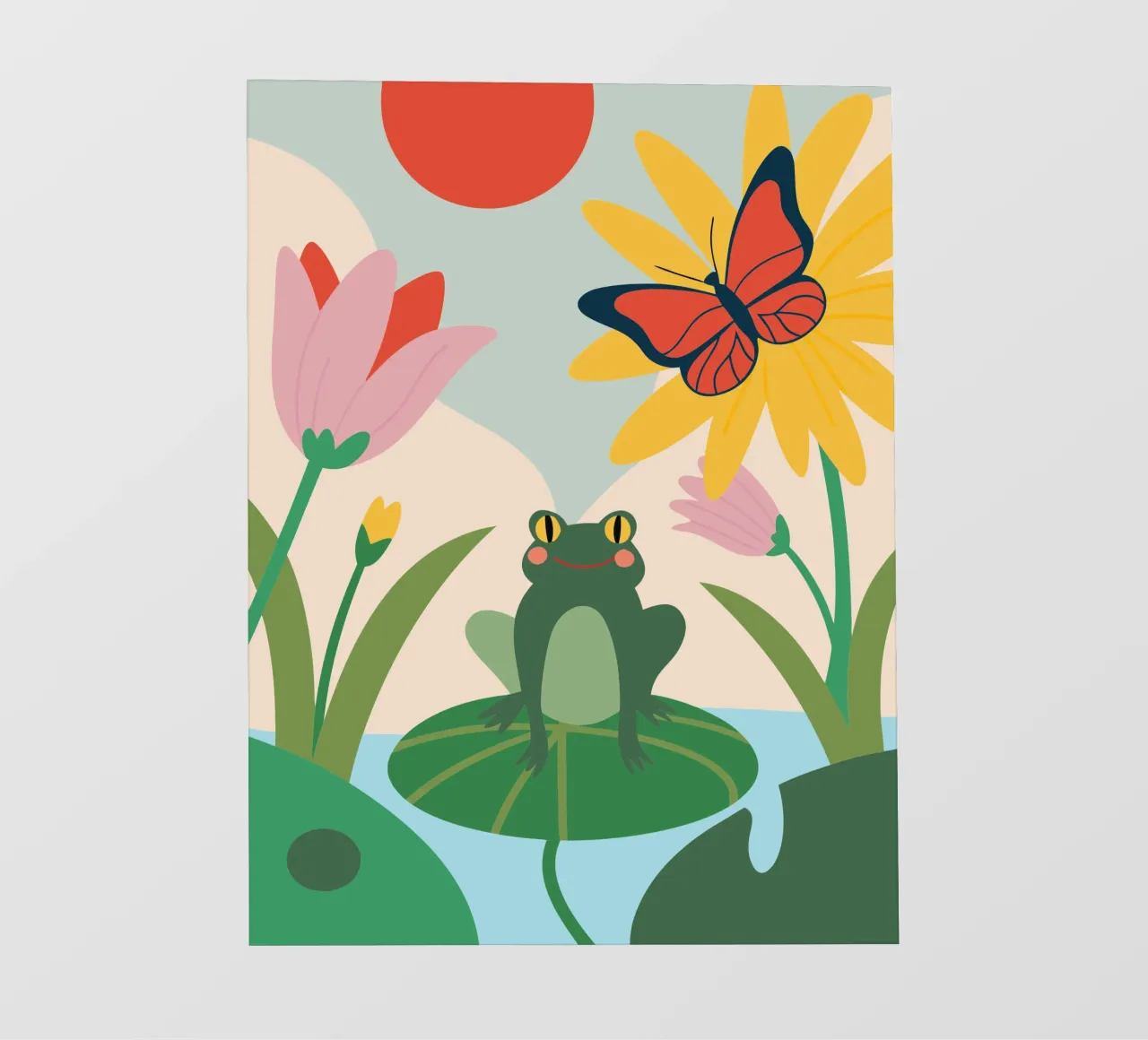 Frosch und Schmetterling Fototapete von CUTE ANIMALS