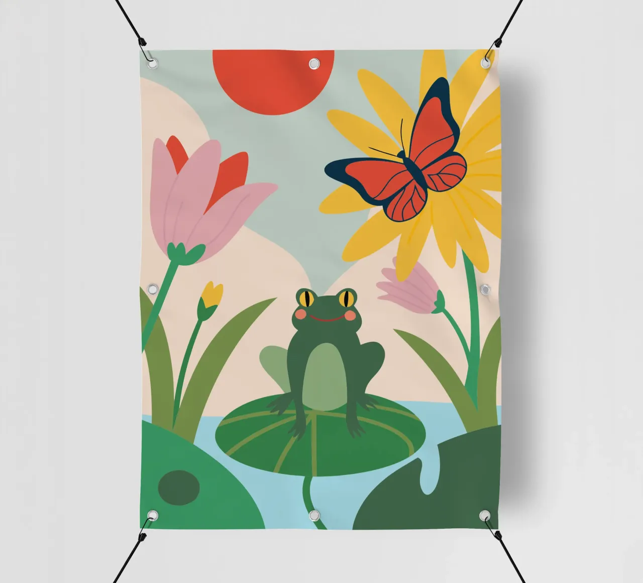 Rana e farfalla telo in pvc da CUTE ANIMALS