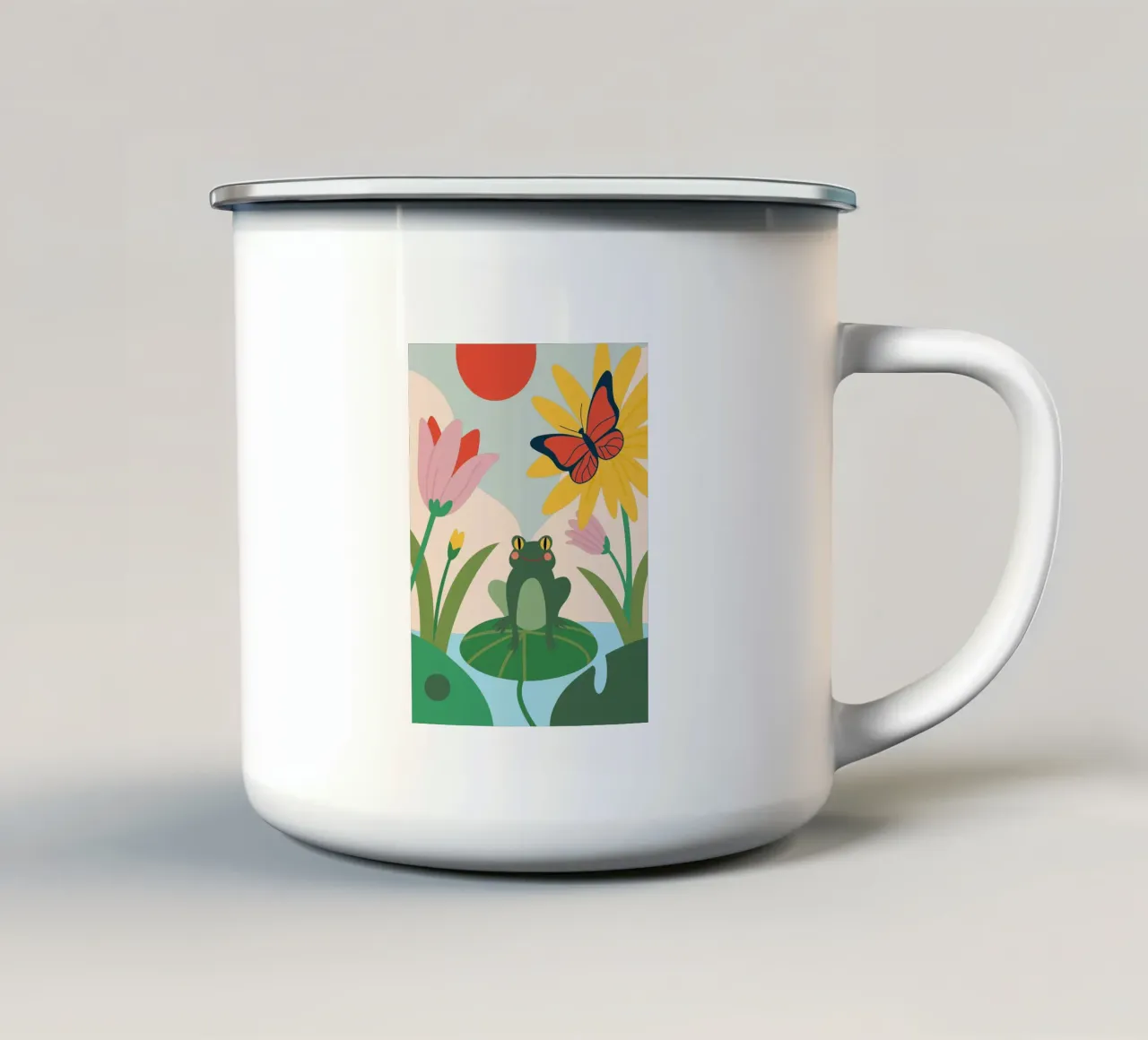 Rana e farfalla tazza in smalto da CUTE ANIMALS