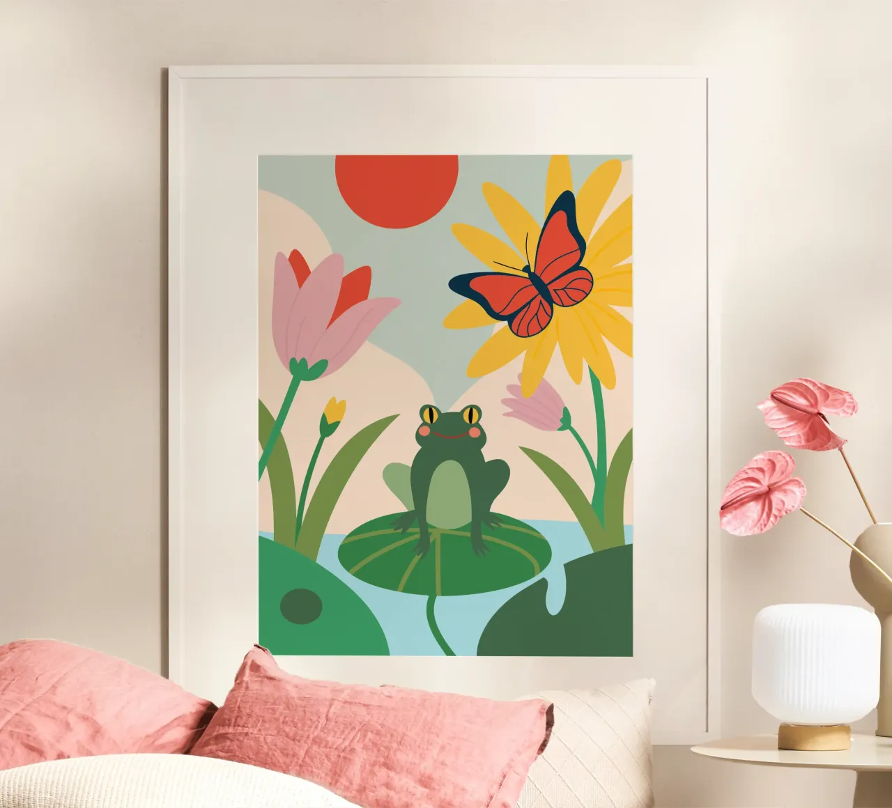 Rana e farfalla poster da CUTE ANIMALS