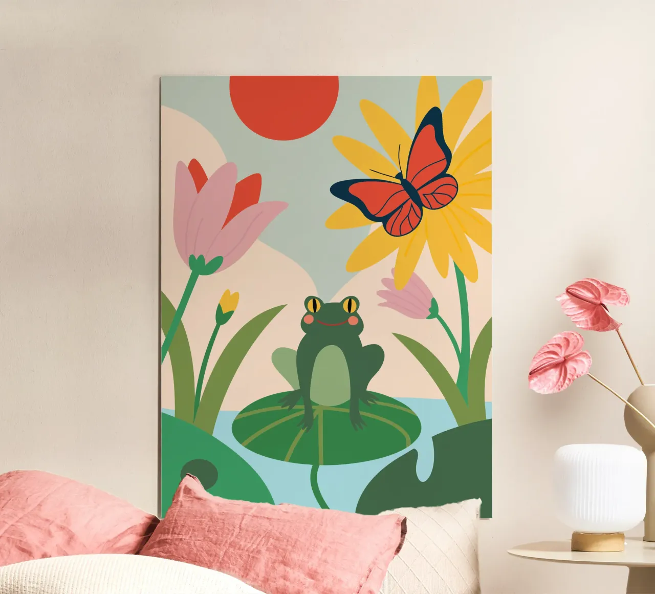 Rana e farfalla poster da CUTE ANIMALS