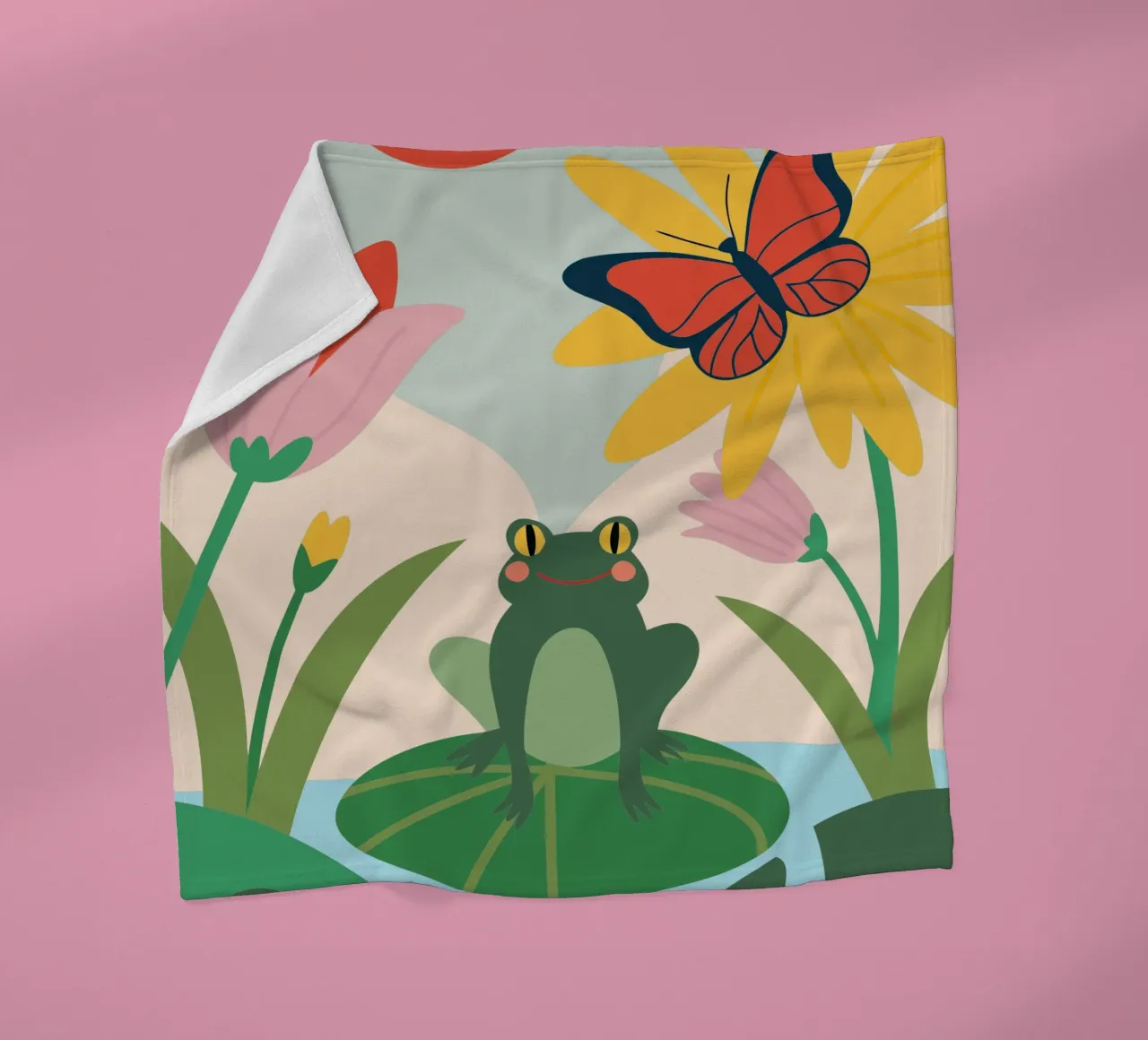 Rana e farfalla coperta in pile da CUTE ANIMALS
