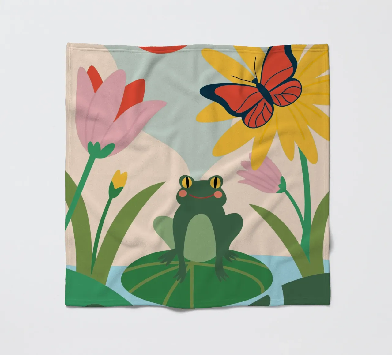 Rana e farfalla coperta in pile da CUTE ANIMALS