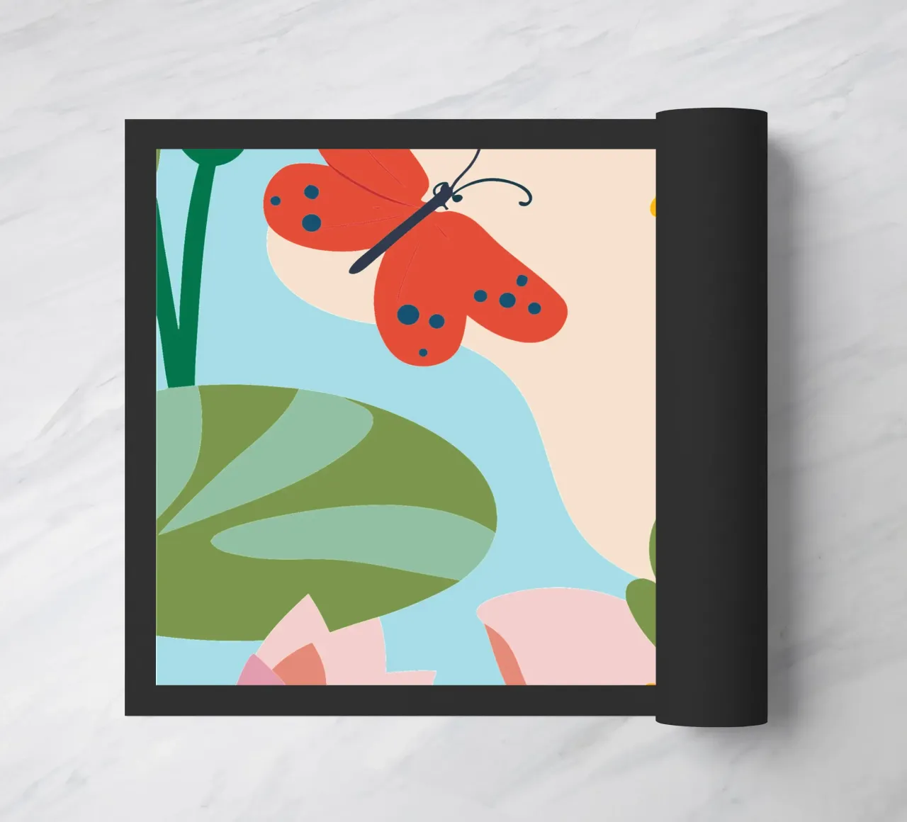 Rana e farfalla zerbino da CUTE ANIMALS