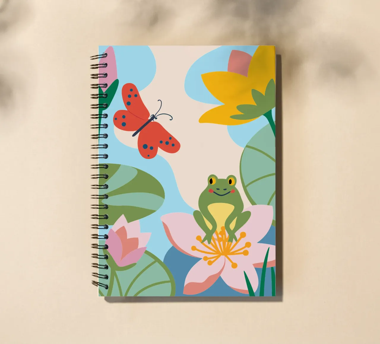 Frog and Butterfly spiral notebook by CUTE ANIMALS