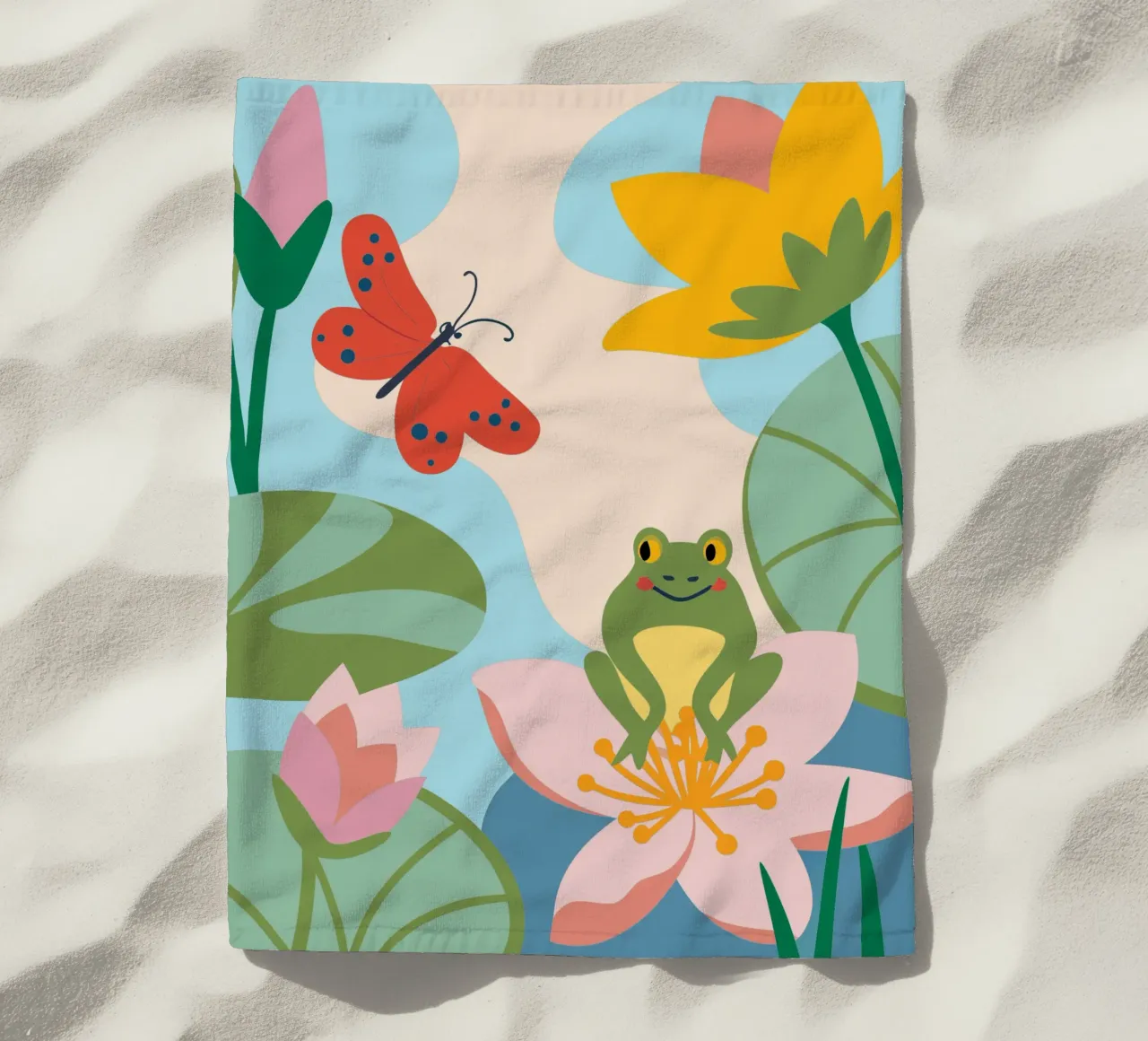 Rana e farfalla telo mare da CUTE ANIMALS