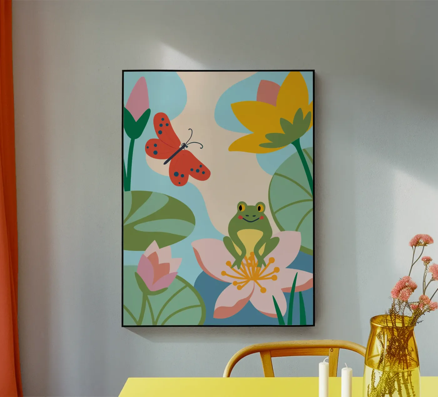 Frog and Butterfly plexiglas de CUTE ANIMALS