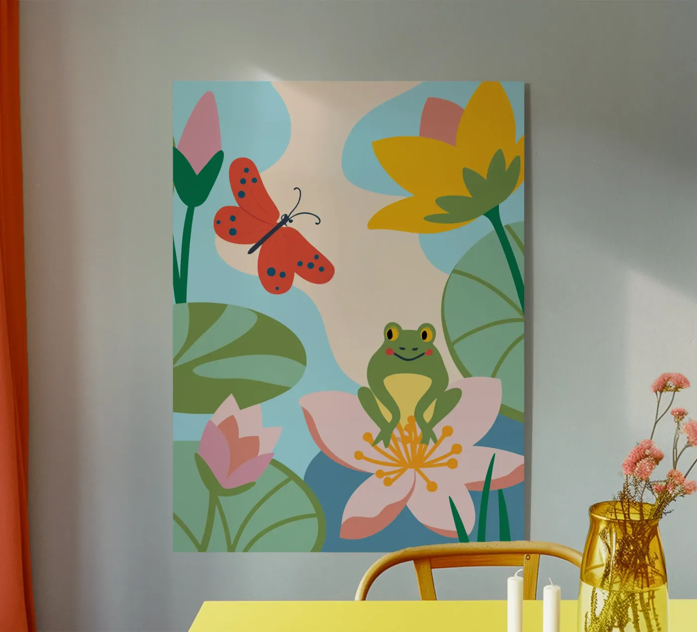 Frog and Butterfly plexiglas de CUTE ANIMALS