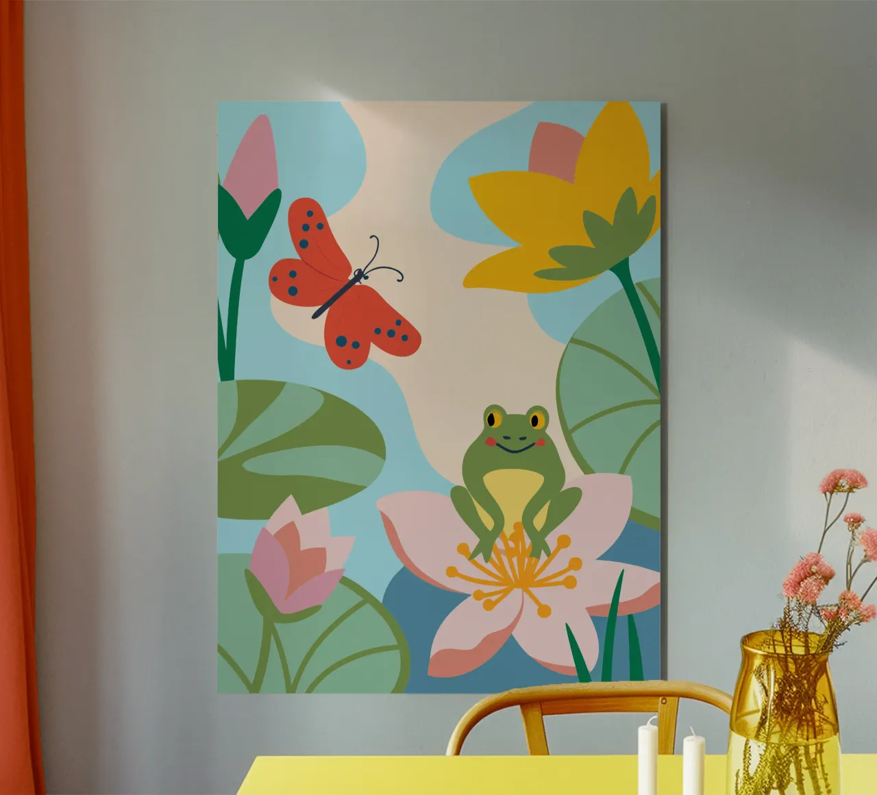 Frog and Butterfly alu-dibond by CUTE ANIMALS