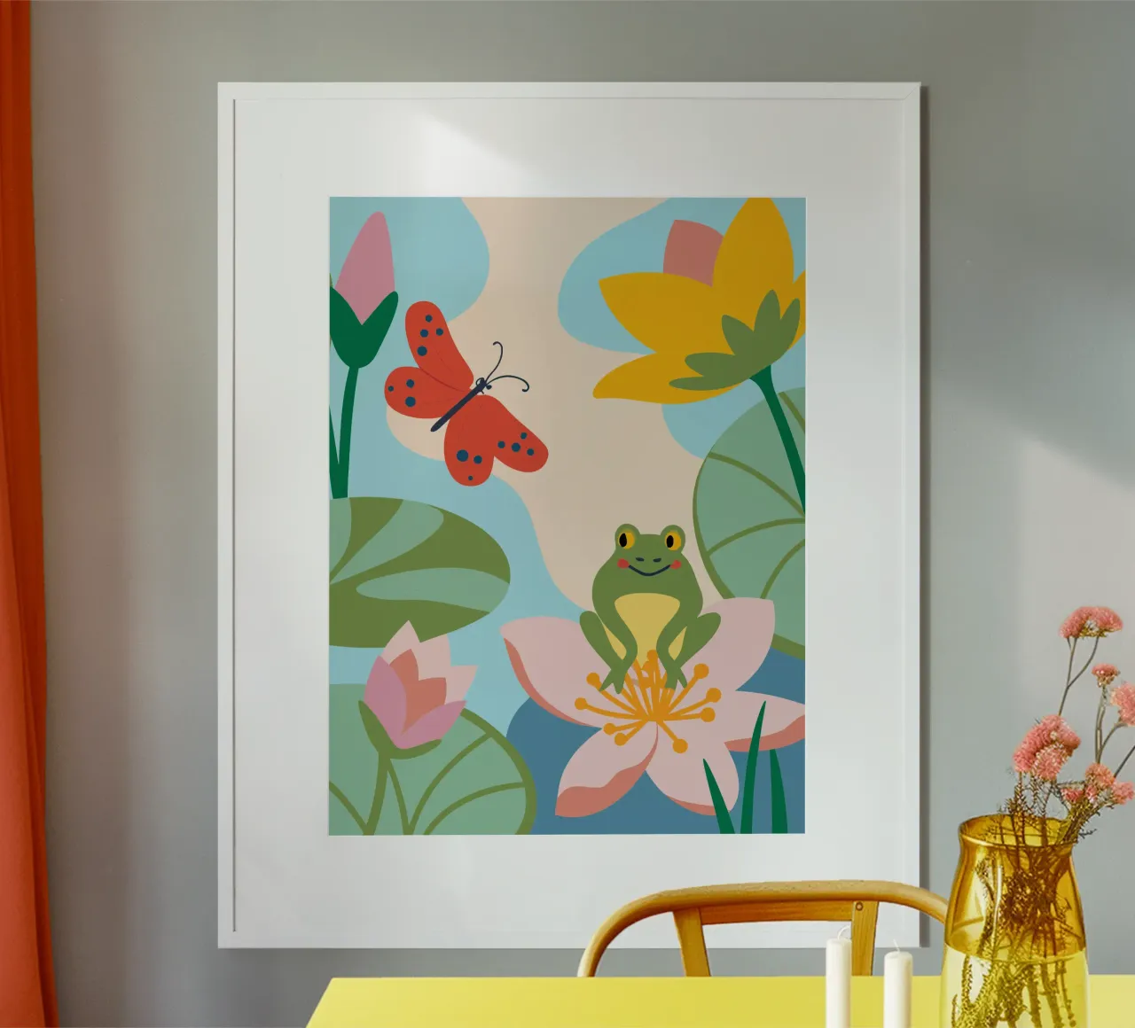 Rana e farfalla poster da CUTE ANIMALS