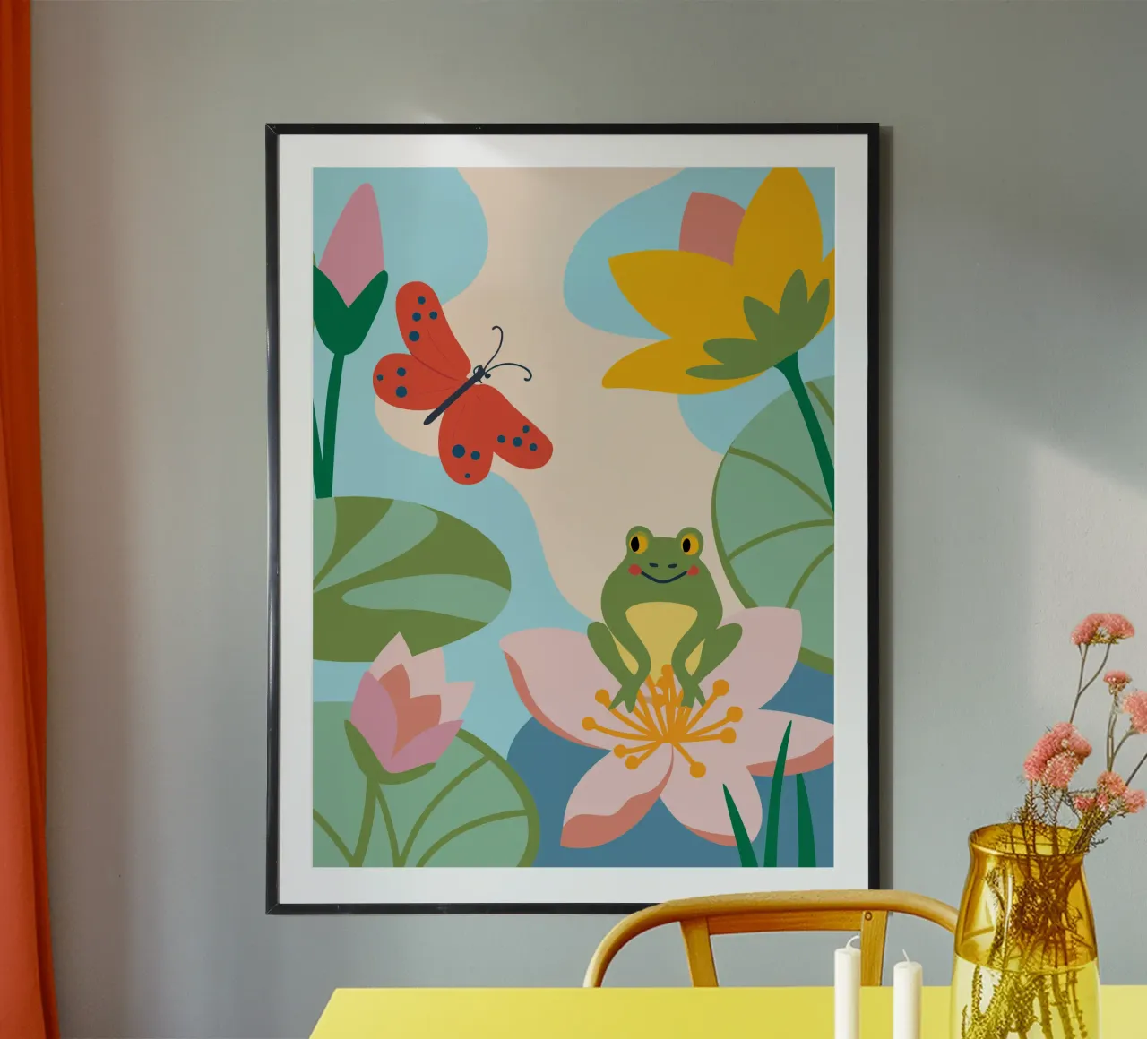 Rana e farfalla poster da CUTE ANIMALS