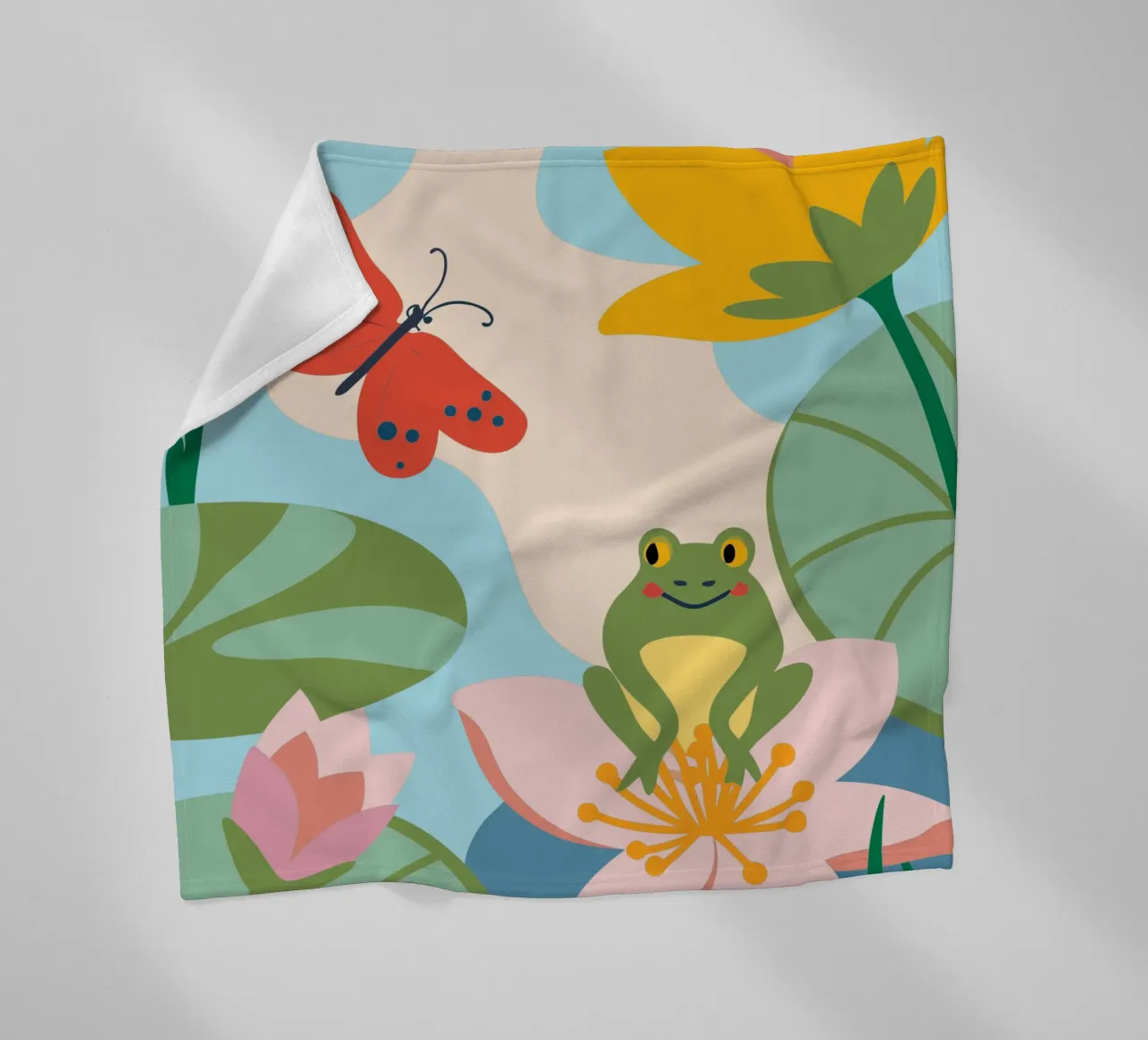 Rana e farfalla coperta in pile da CUTE ANIMALS