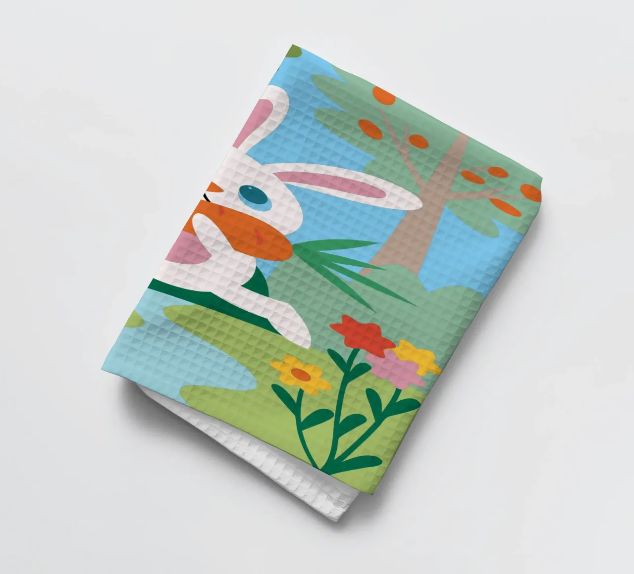 Lapin portant une carotte torchon de CUTE ANIMALS