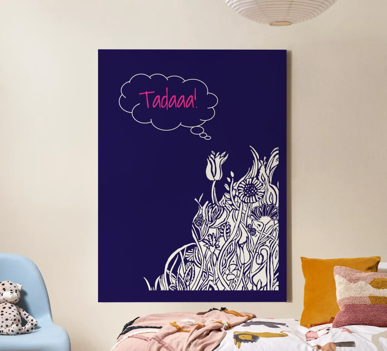 Tadaaa! Blumen denken. Leinwand von PaperLine Art