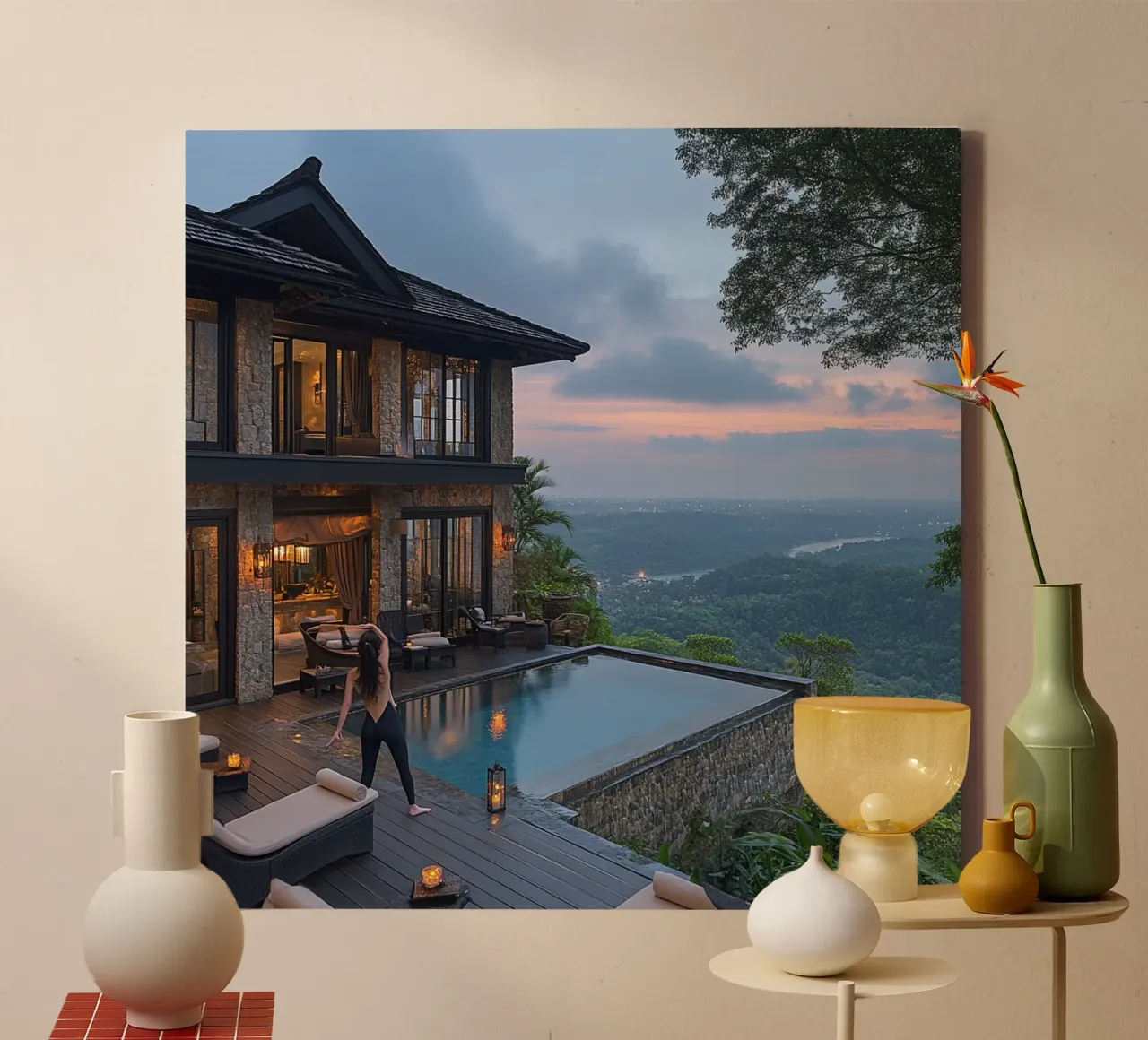 Bali Serenity Rituals tela con Cornice a cassetta da Wanderlust Vibes