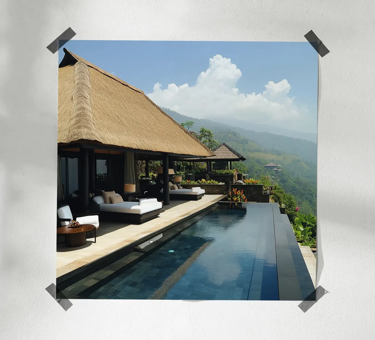 Bali Serenity Rituals poster con telaio in alluminio da Wanderlust Vibes