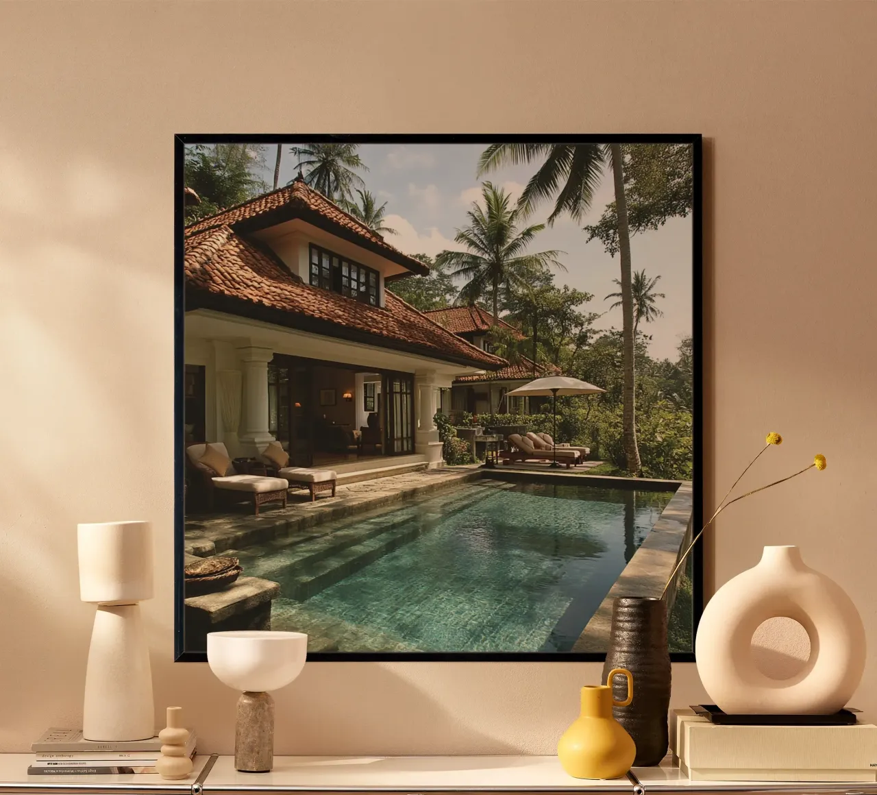 Bali Serenity Rituals poster con telaio in legno da Wanderlust Vibes