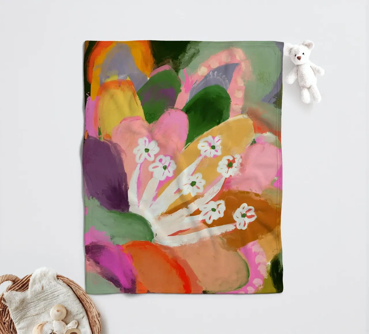 Colorful Bloom coperta in pile da treechild