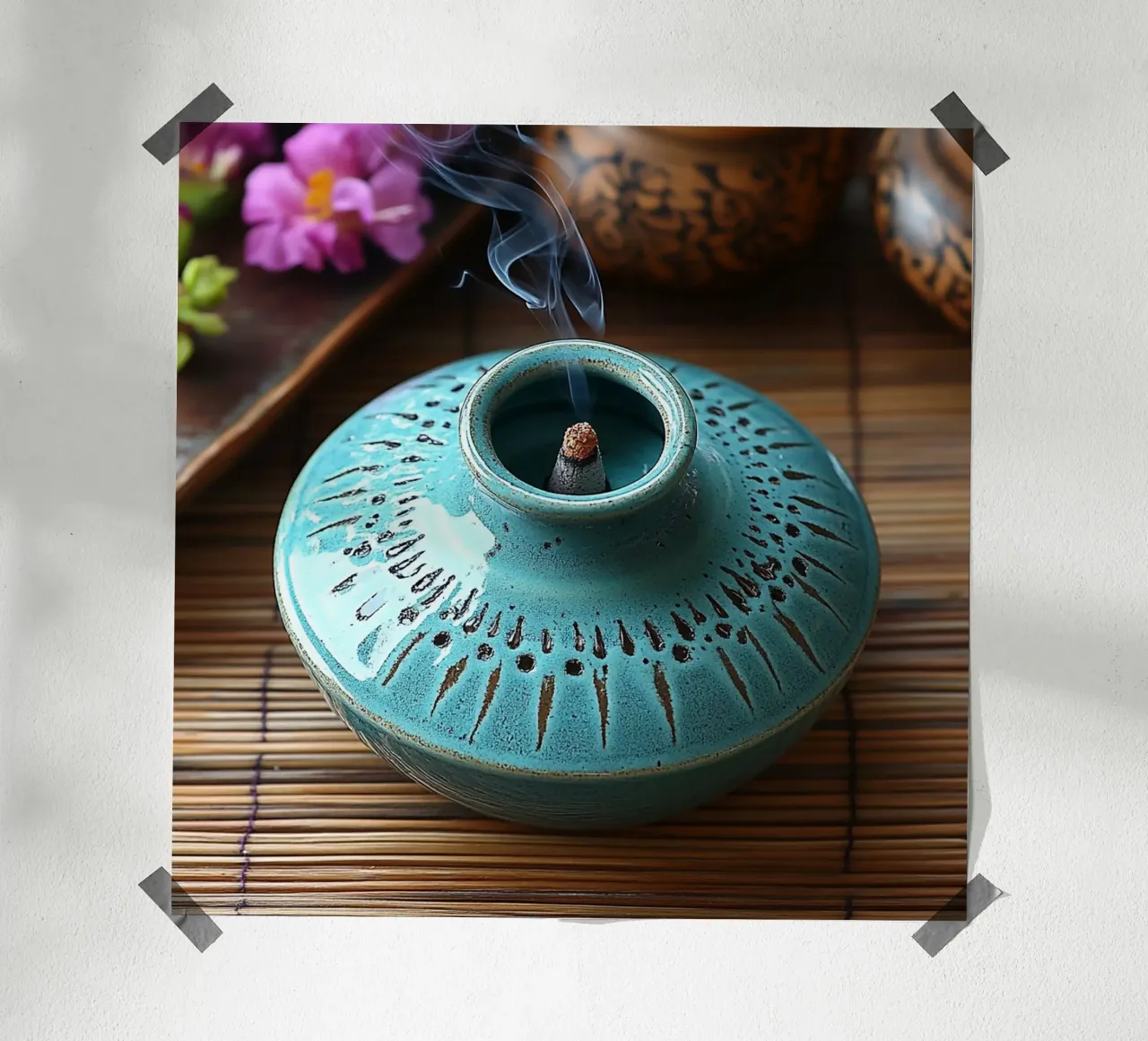 Bali Serenity Rituals poster con telaio in alluminio da Wanderlust Vibes