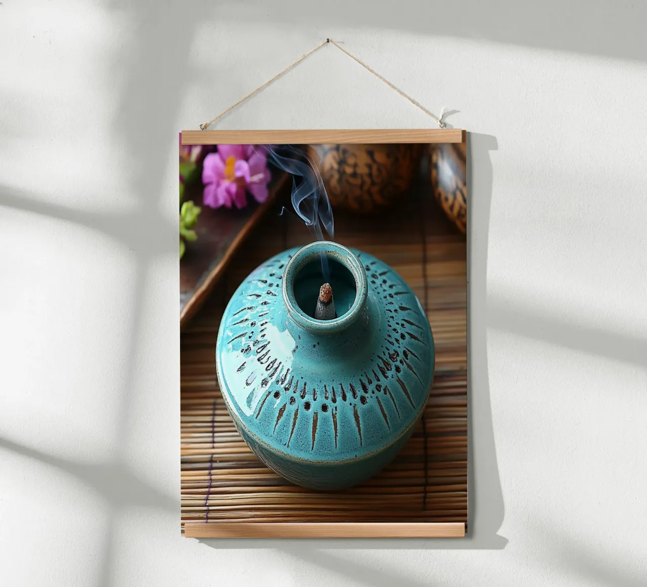 Bali Serenity Rituals poster con telaio in alluminio da Wanderlust Vibes