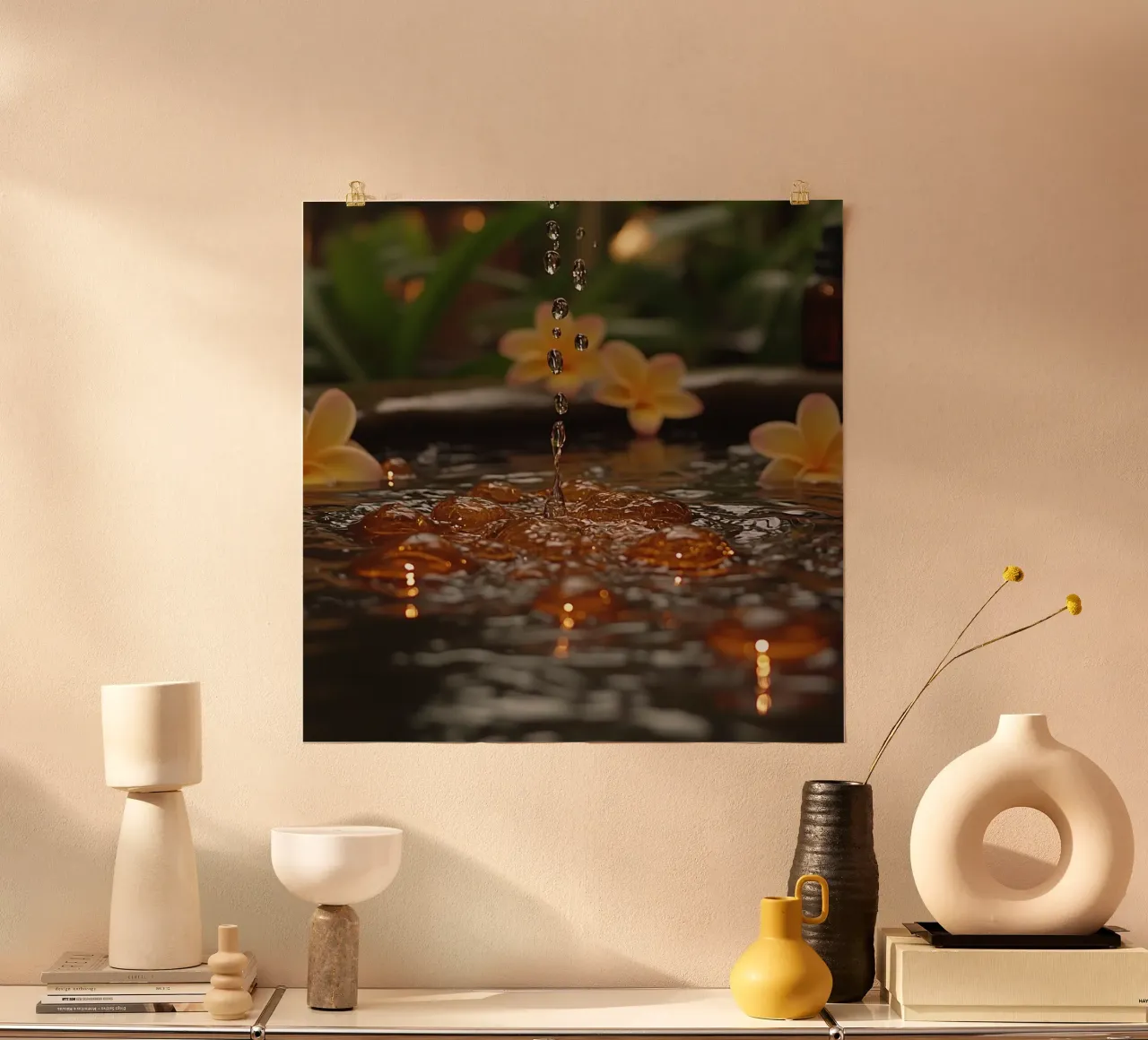 Bali Serenity Rituals poster con telaio in alluminio da Wanderlust Vibes