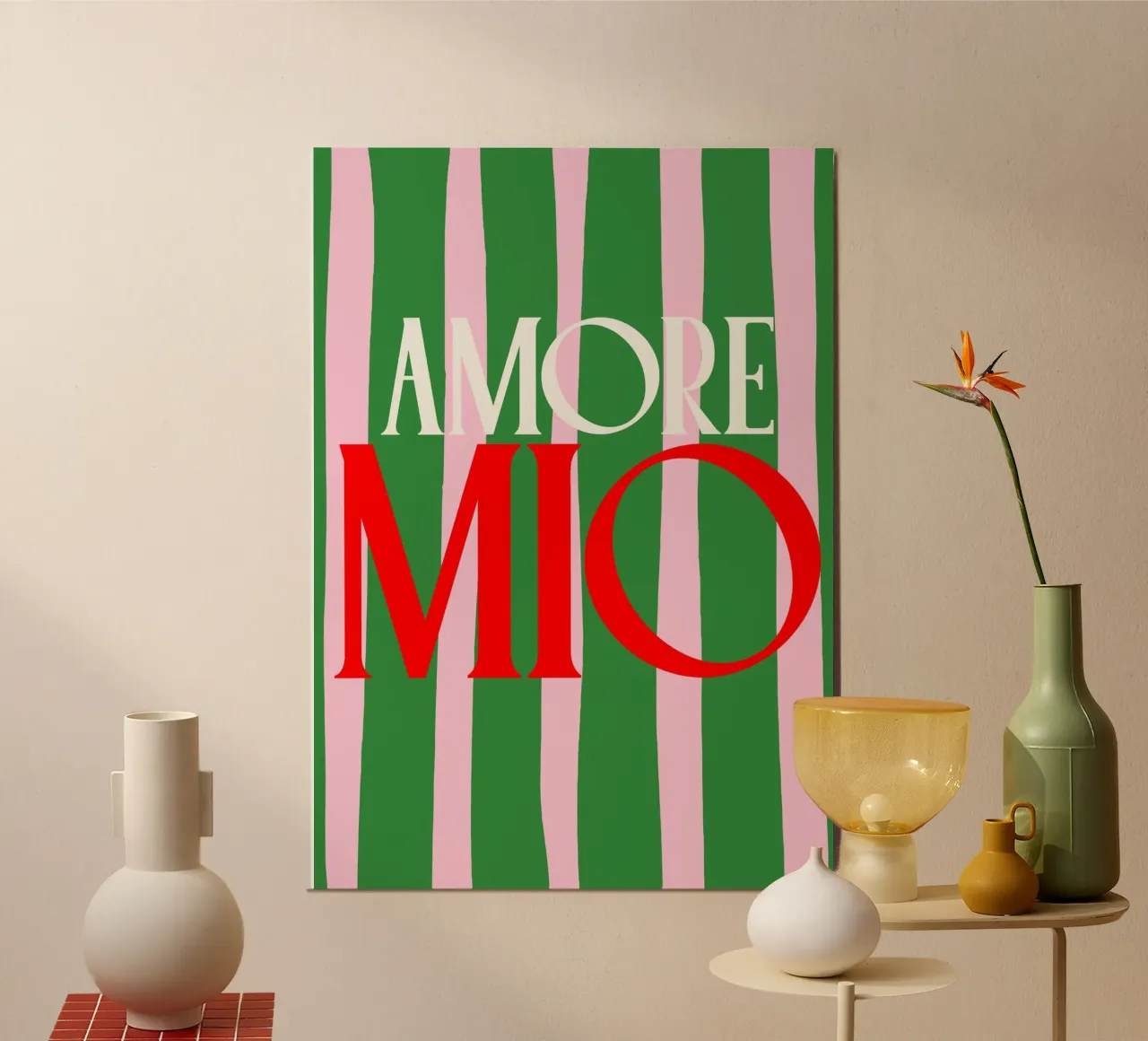 Amore Mio poster con telaio in plastica da Attaboy Dsgn