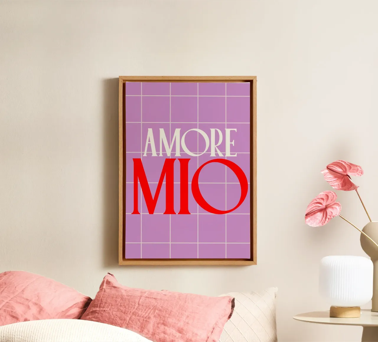 Amore Mio tela con Cornice a cassetta da Attaboy Dsgn