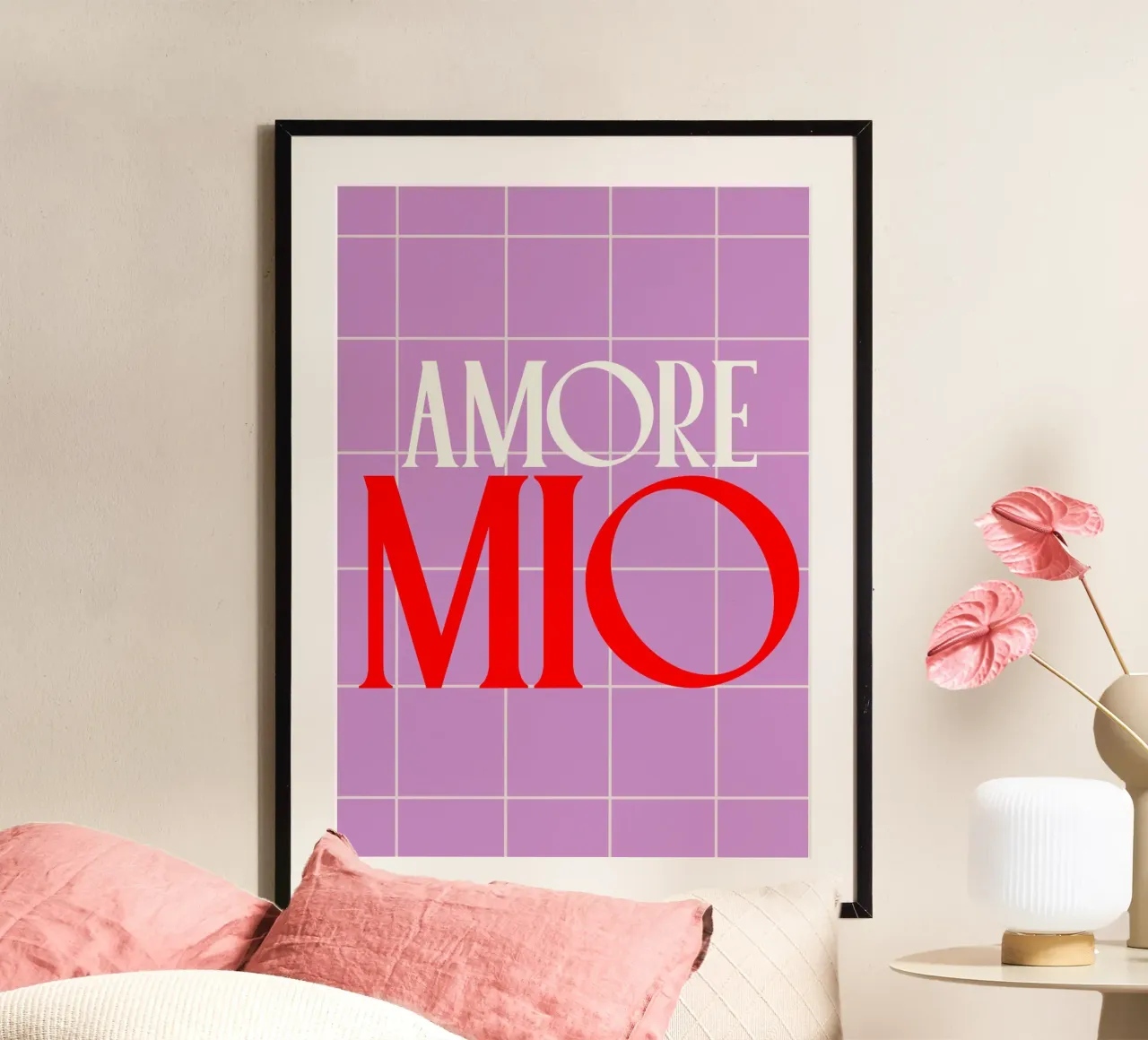 Amore Mio poster con telaio in alluminio da Attaboy Dsgn