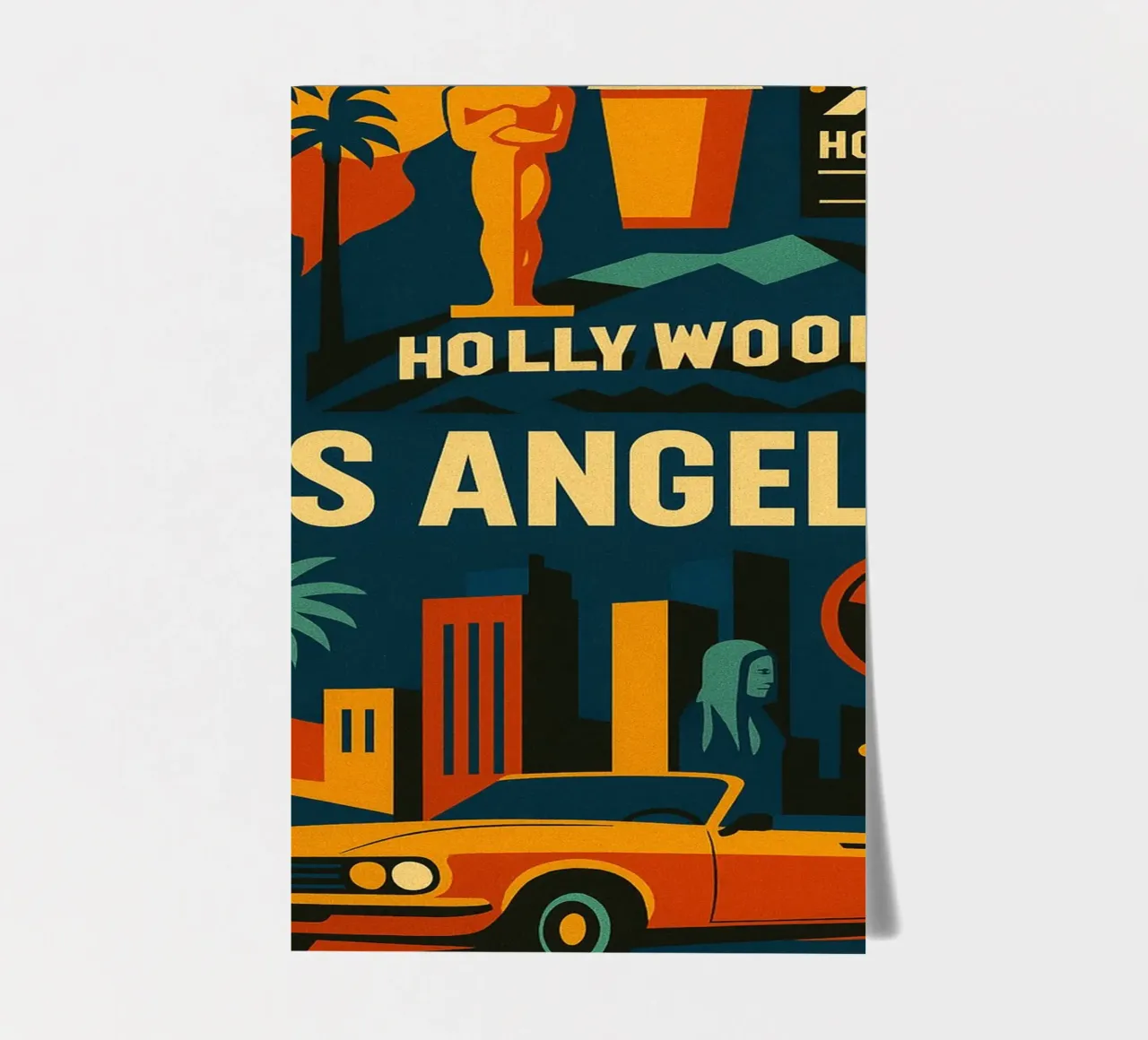 LOS ANGELES - Sunset & Cinema sticker sheet by JETLAG | affiches voyage