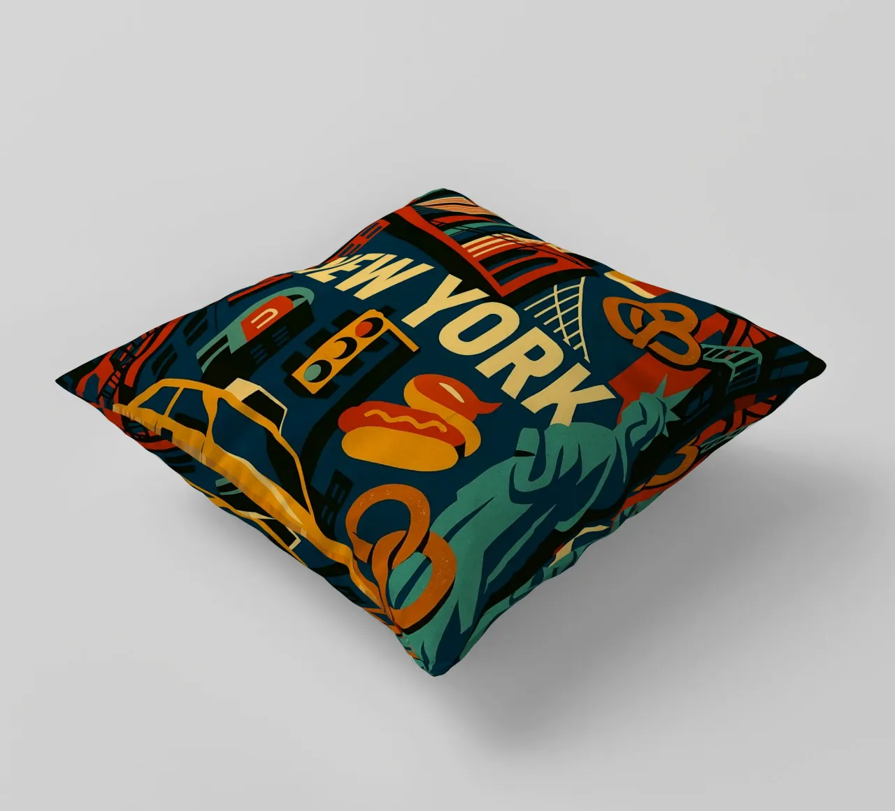 NEW YORK - Broadway and the legendary Skyline decorative cushion by JETLAG | affiches voyage