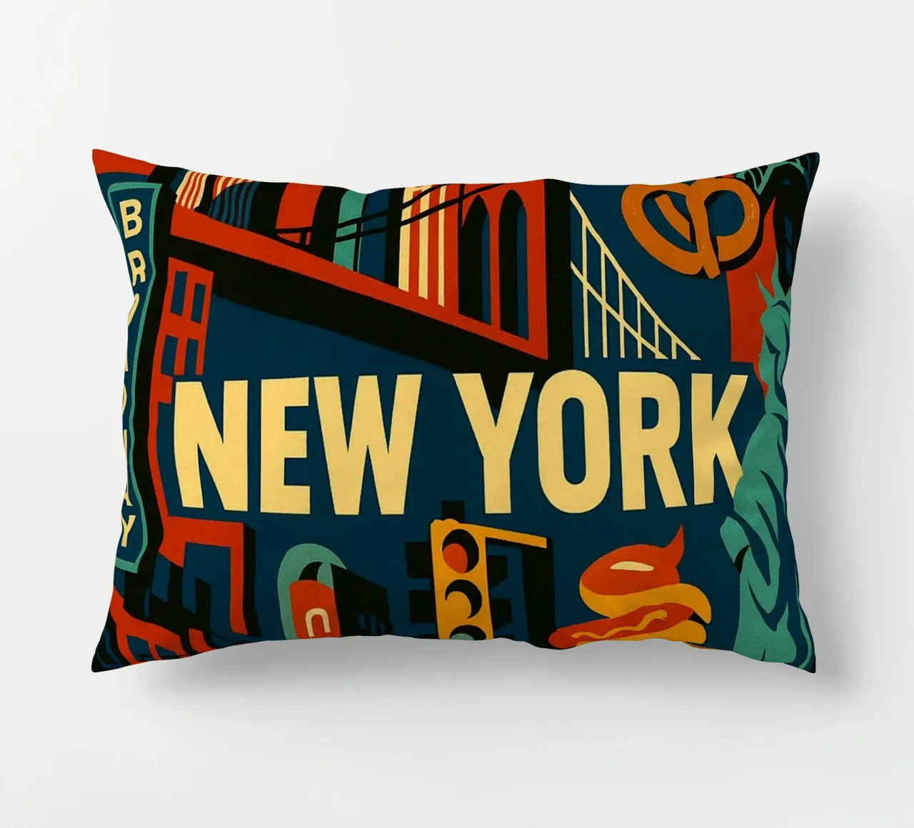 NEW YORK - Broadway and the legendary Skyline decorative cushion by JETLAG | affiches voyage