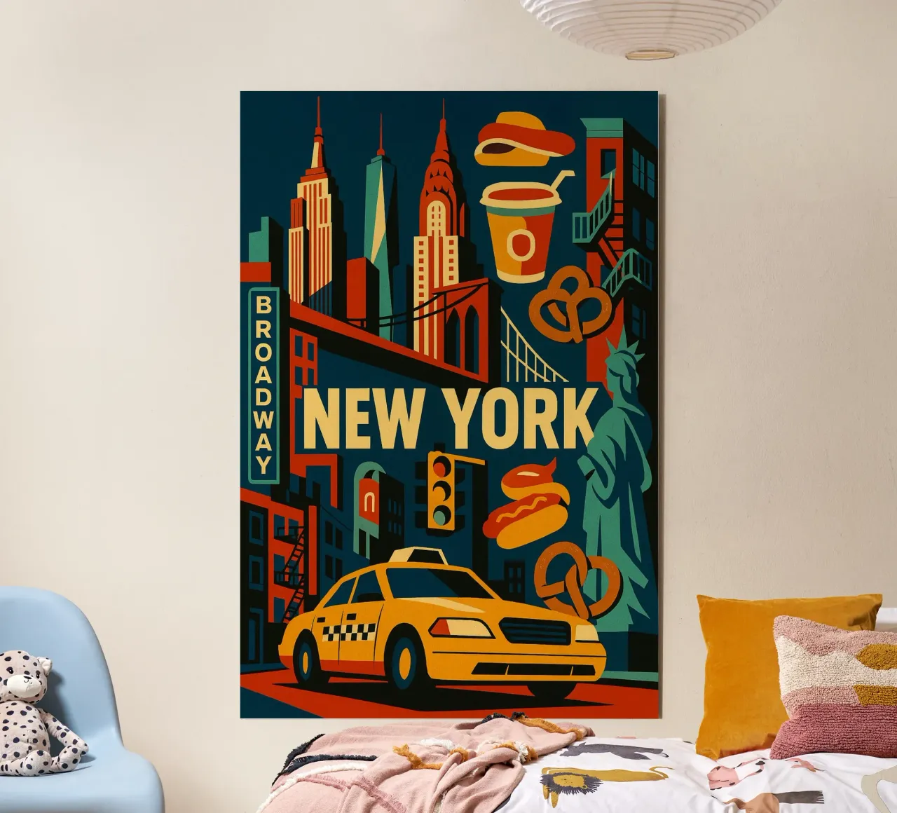 NEW YORK - Broadway and the legendary Skyline forex plate by JETLAG | affiches voyage
