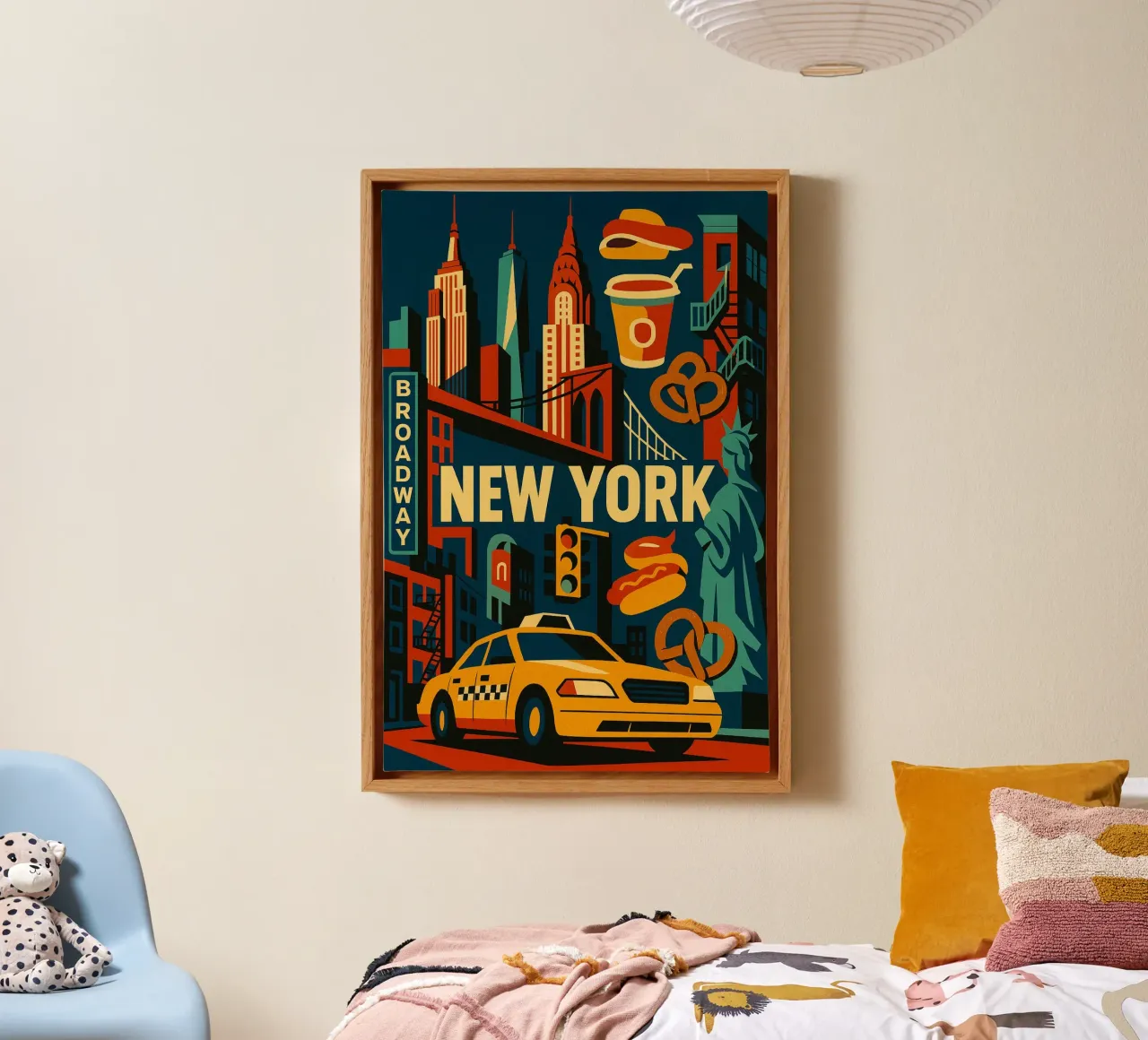 NEW YORK - Broadway and the legendary Skyline canvas by JETLAG | affiches voyage