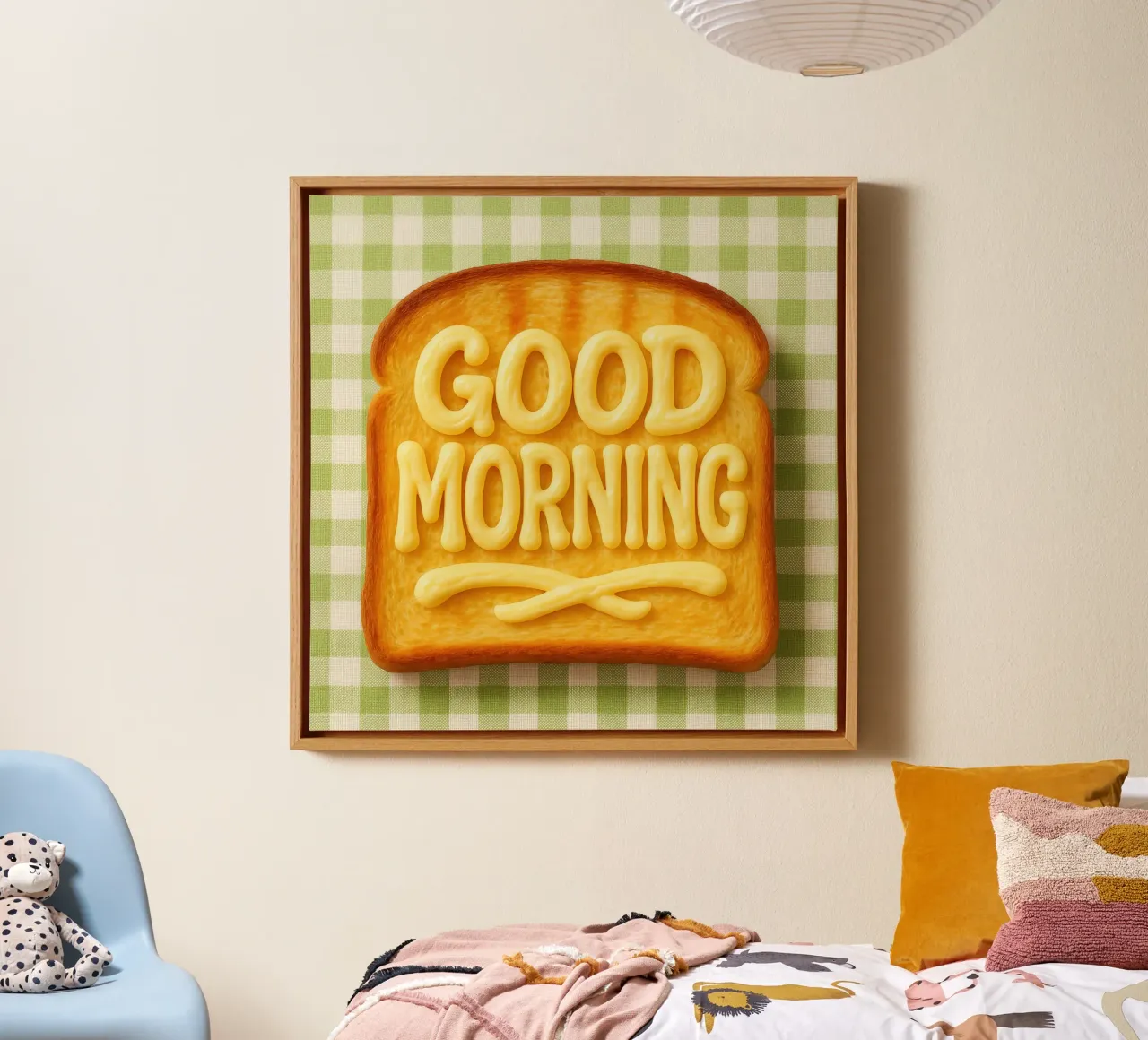 Good morning toast with butter tela con Cornice a cassetta da RB-Quotes
