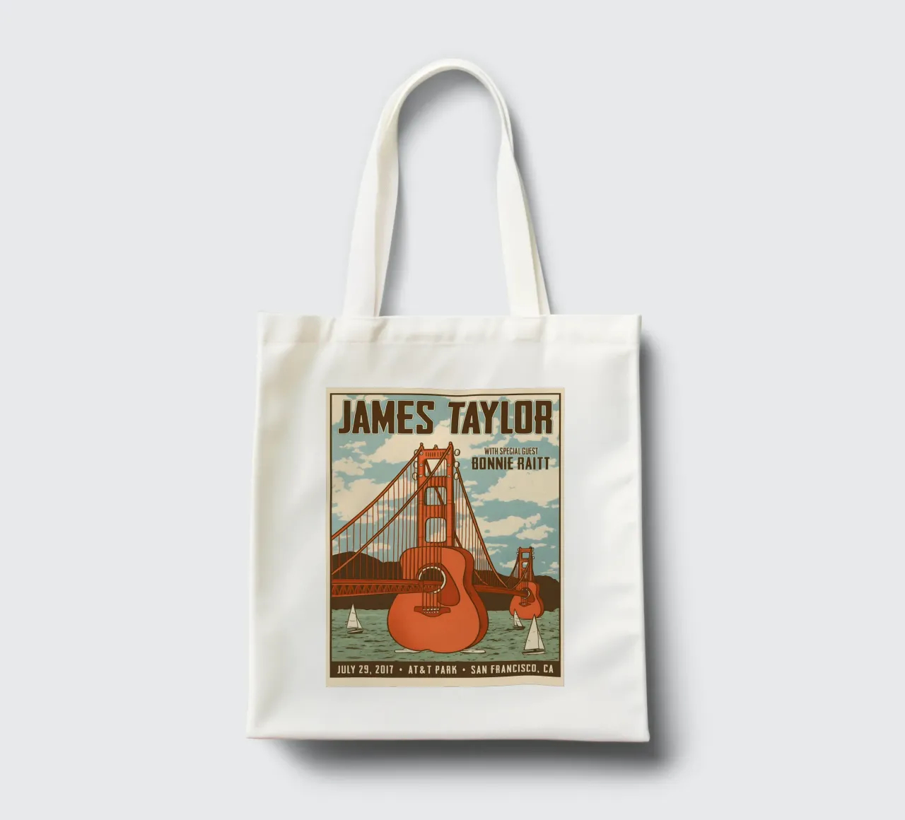 Vintage Tin Signs James Taylor with Bonnie Raitt Concert tote bag by DGUnder