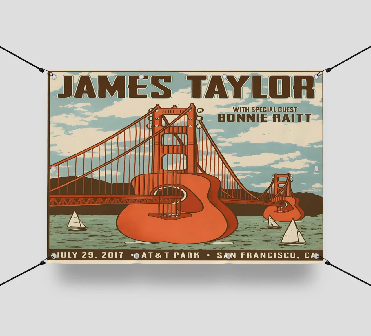 Vintage Tin Signs James Taylor with Bonnie Raitt Concert pvc cover by DGUnder