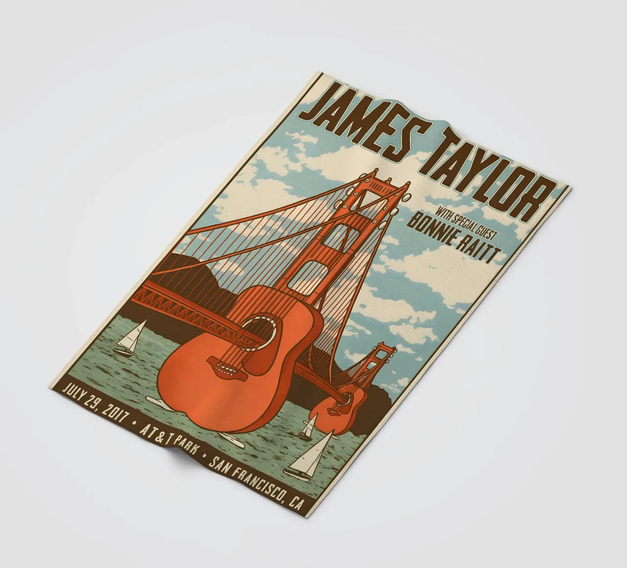 Vintage Tin Signs James Taylor with Bonnie Raitt Concert fleece blanket by DGUnder