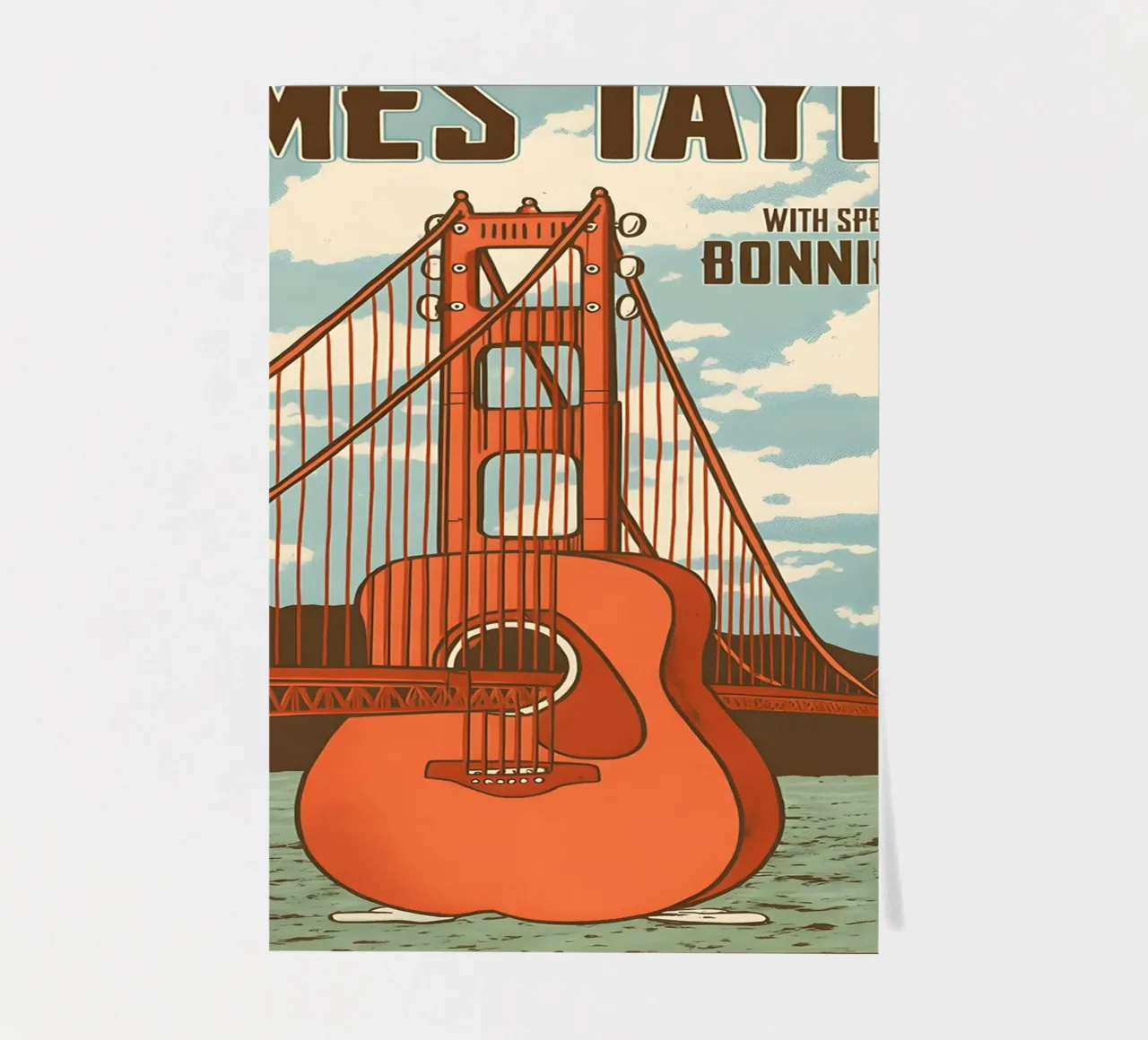 Vintage Tin Signs James Taylor with Bonnie Raitt Concert sticker sheet by DGUnder